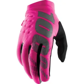 100% Women's Brisker Gloves - Neon Pink/Black