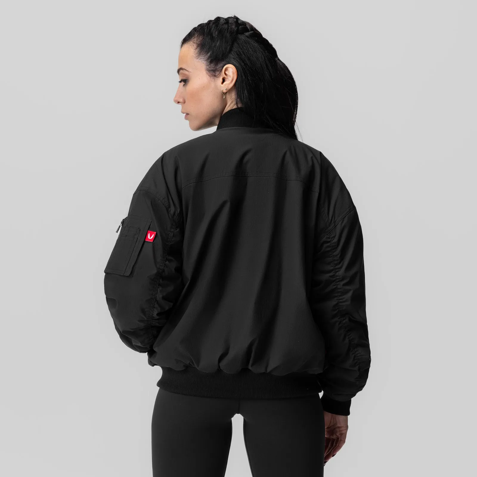 1004. Women's Sherpa-Lined Insulated Bomber Jacket - Black