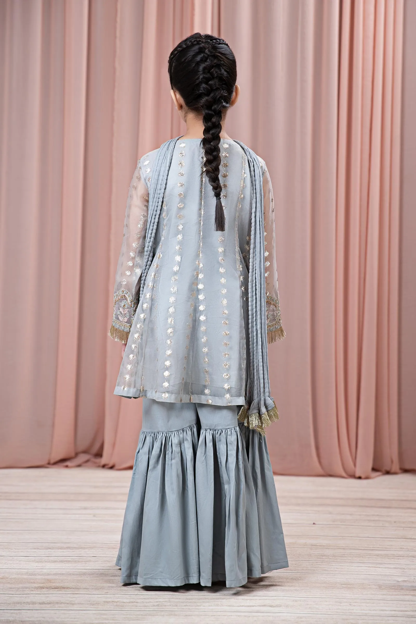 3 Piece Embroidered Organza Suit | MKS-EF24-18