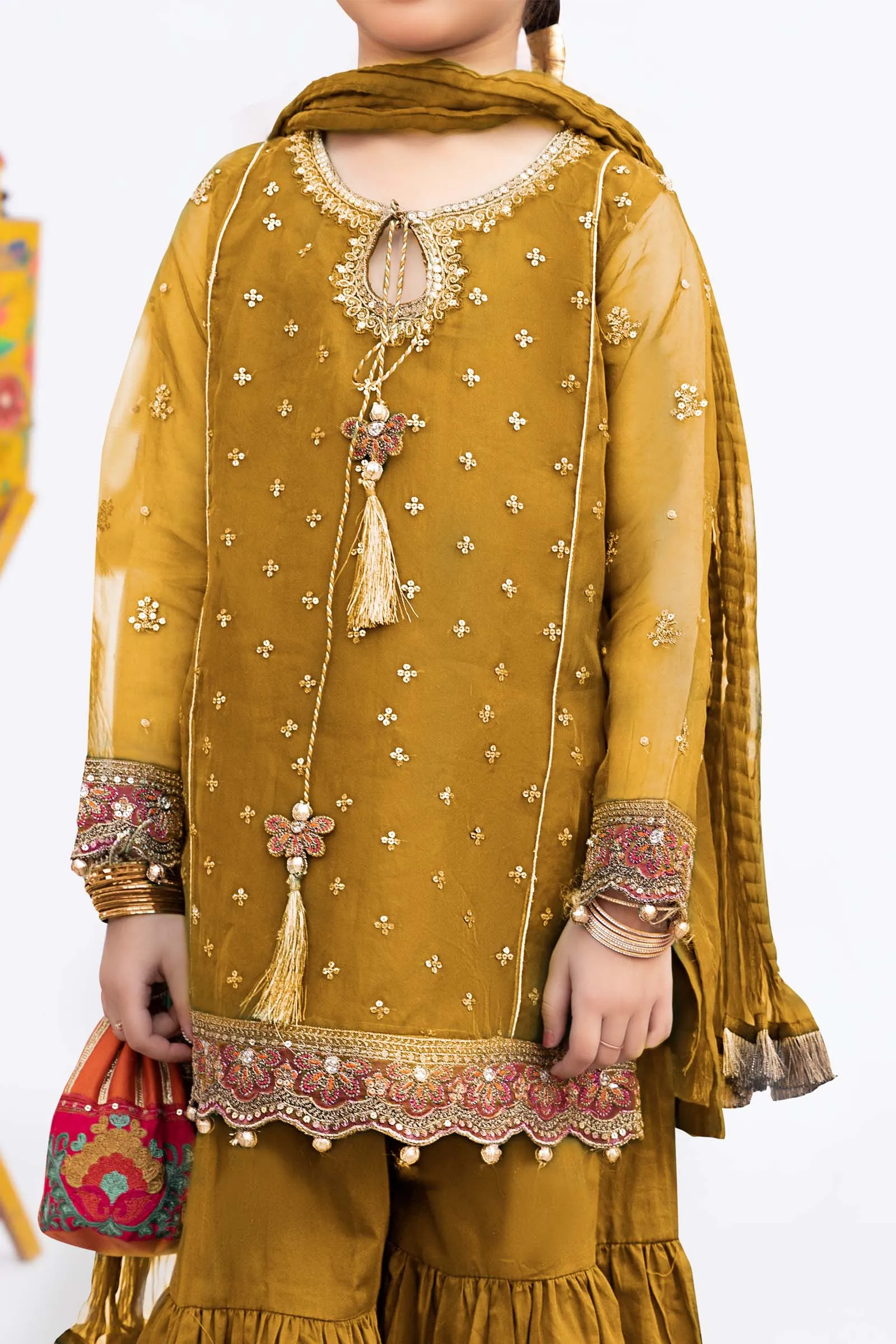 3 Piece Embroidered Organza Suit | MKS-EF24-21