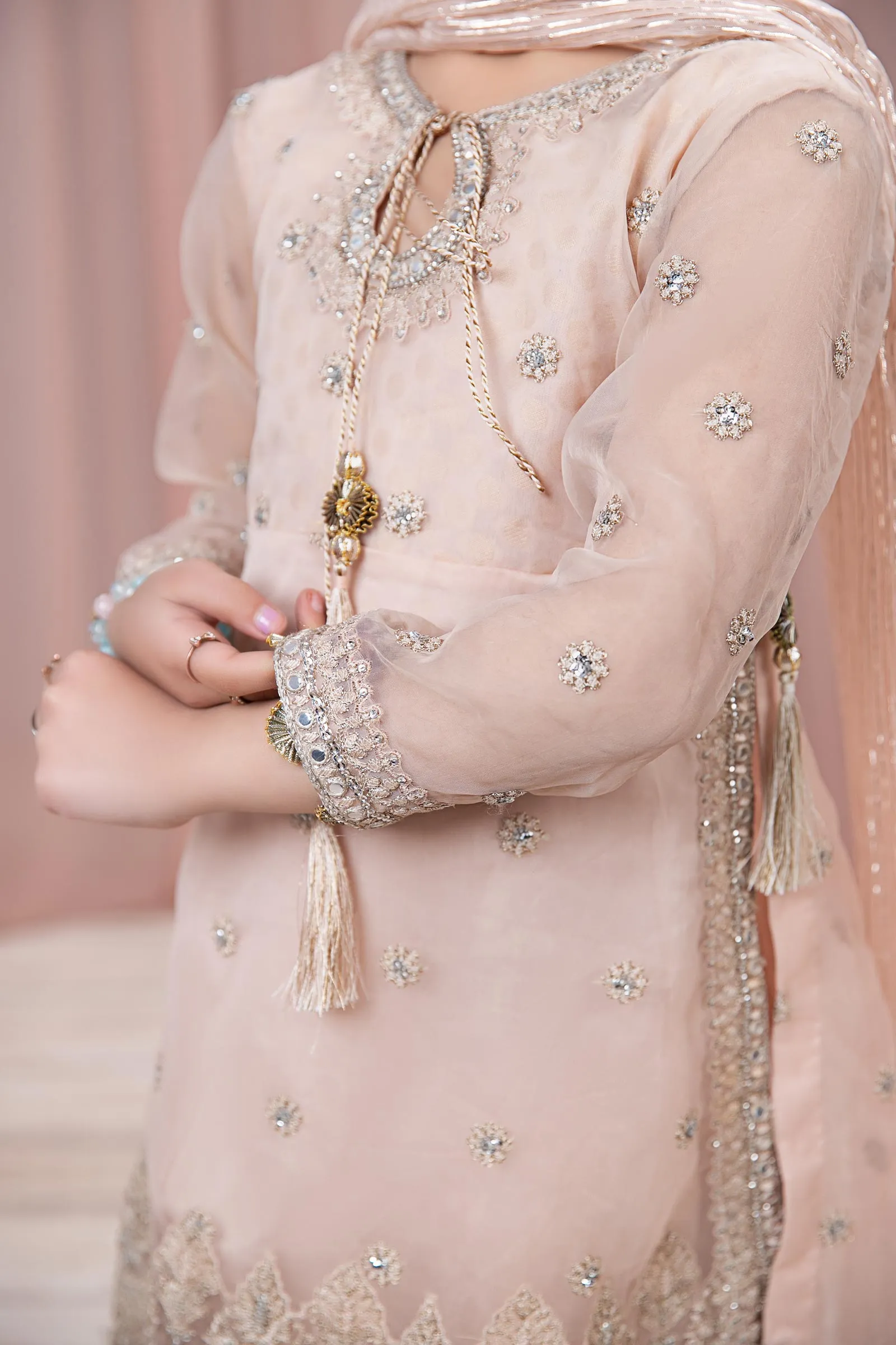 3 Piece Embroidered Organza Suit | MKS-EF24-25