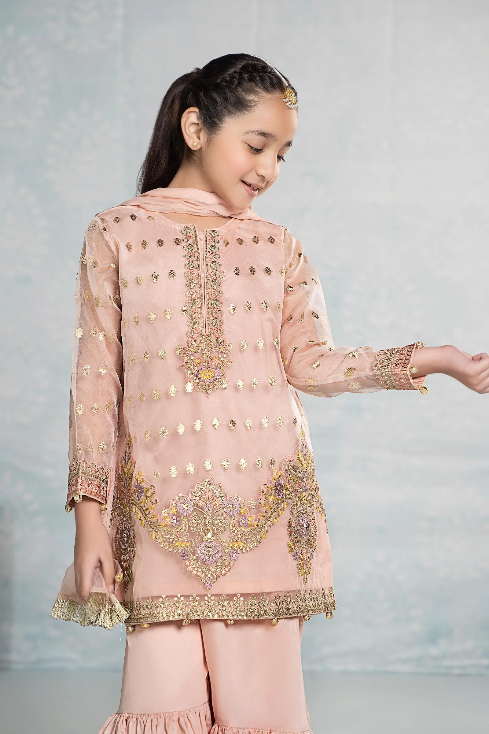 3 Piece Embroidered Organza Suit | MKS-EF24-45