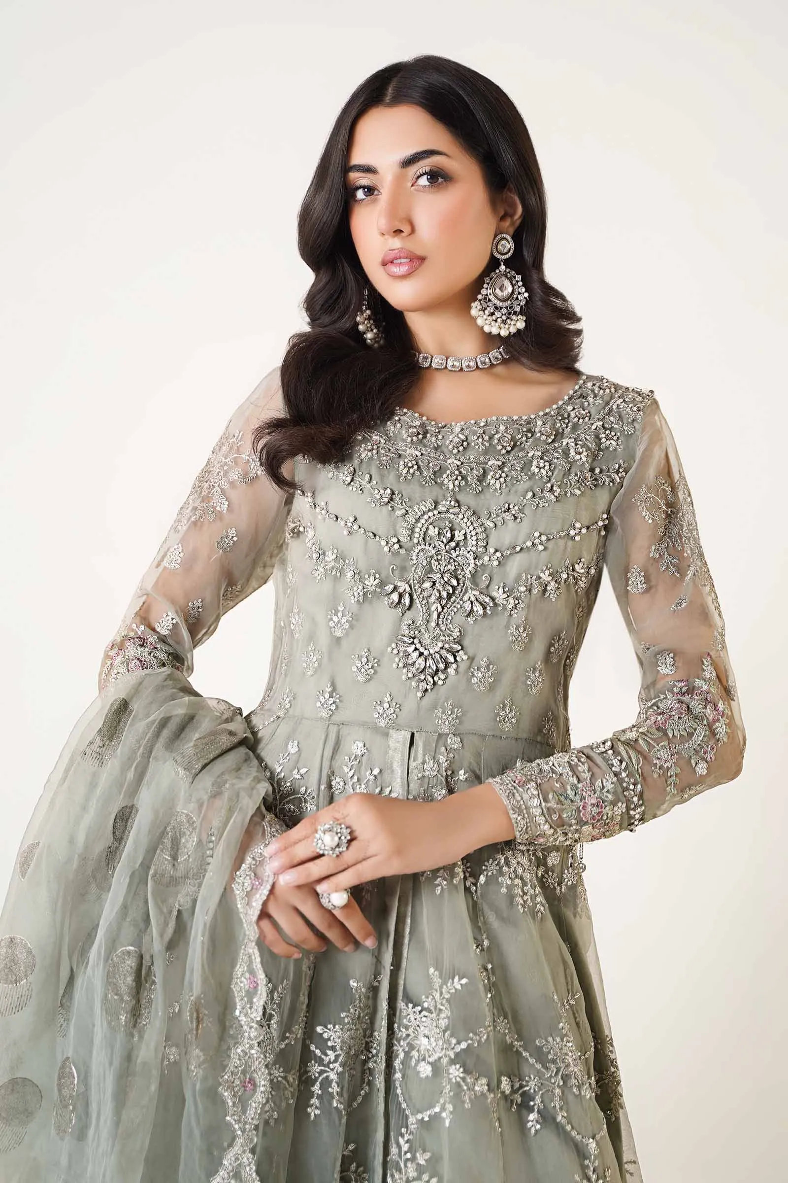 3 Piece Embroidered Organza Suit | SF-EA24-30