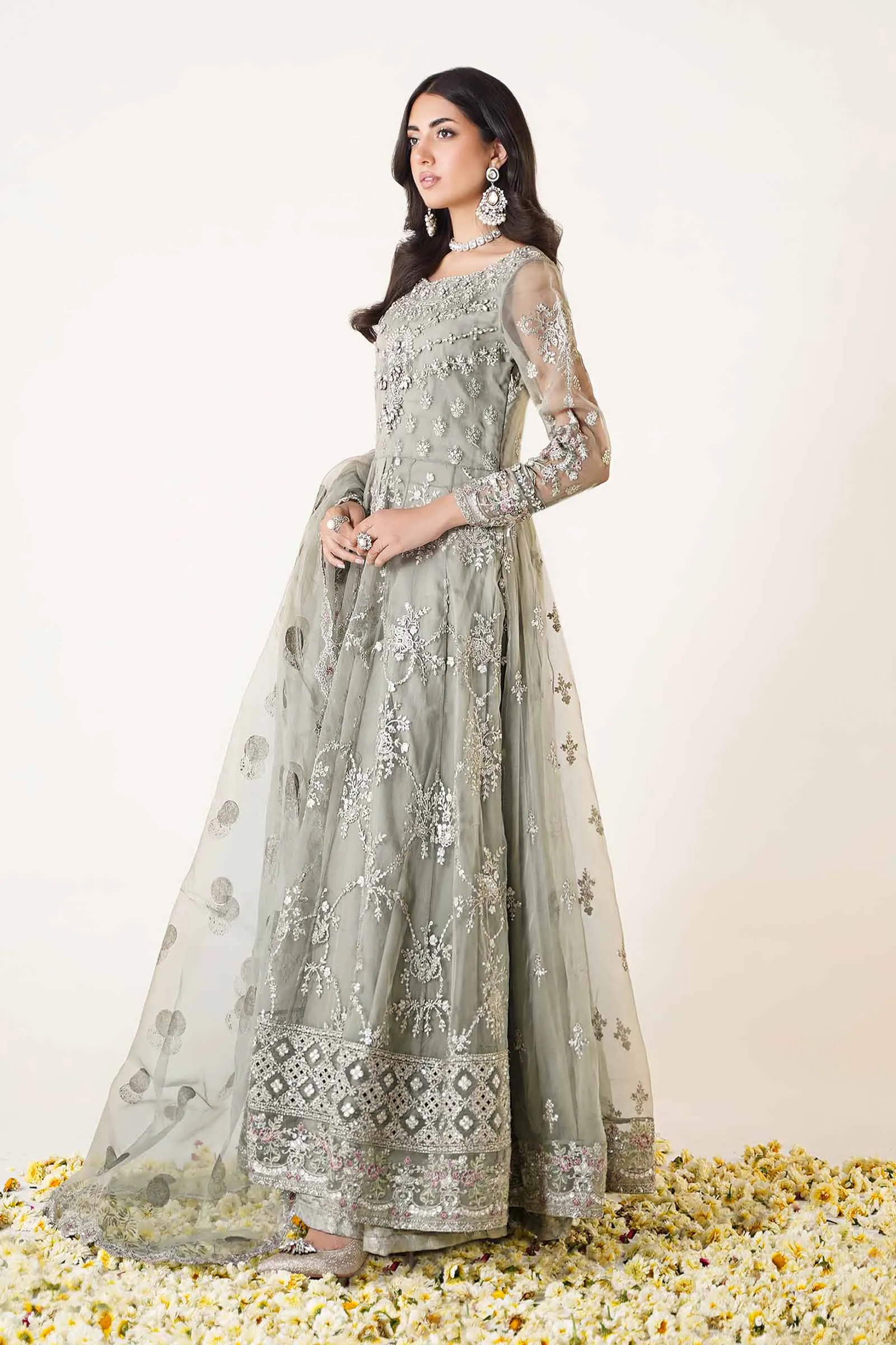 3 Piece Embroidered Organza Suit | SF-EA24-30