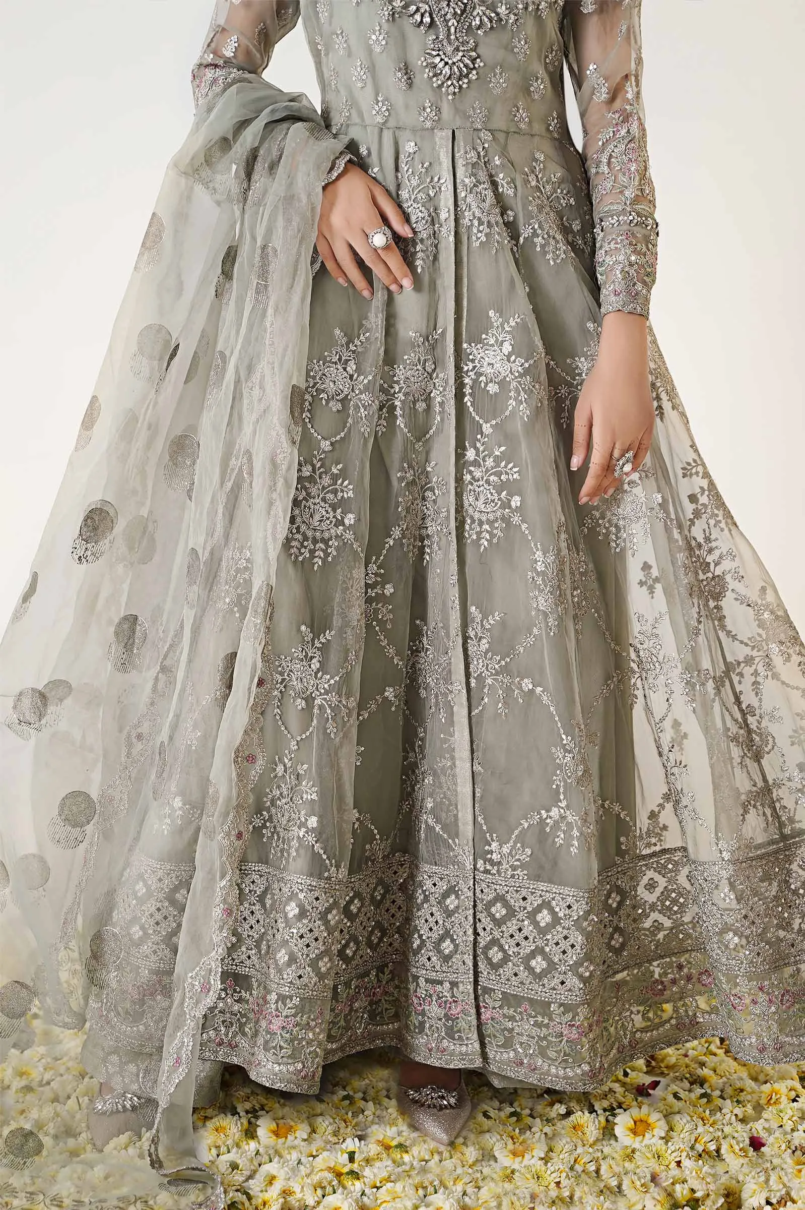 3 Piece Embroidered Organza Suit | SF-EA24-30