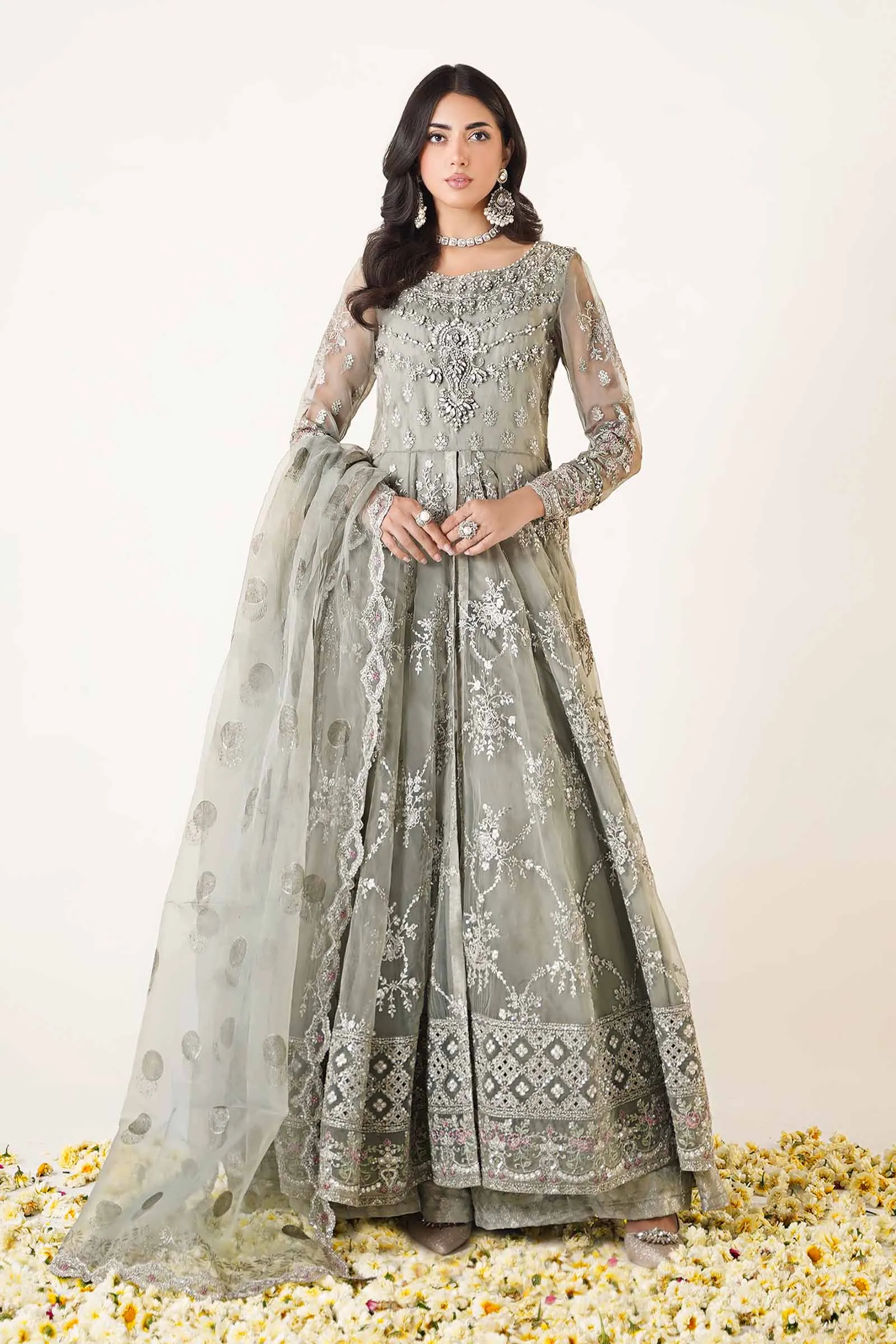 3 Piece Embroidered Organza Suit | SF-EA24-30