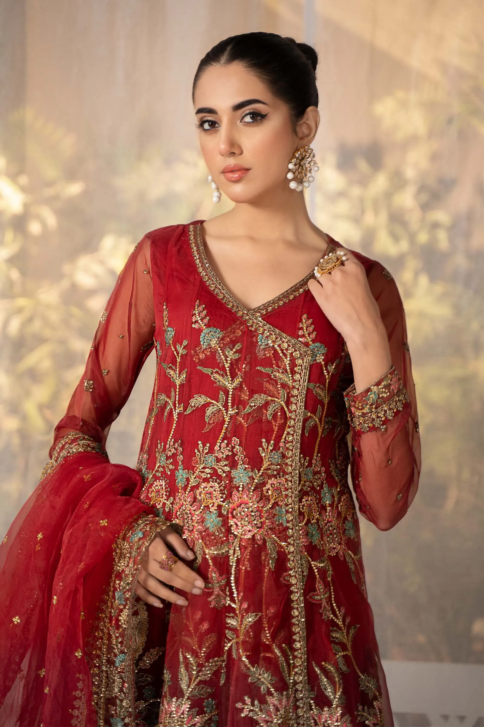 3 Piece Embroidered Organza Suit | SF-EF24-19