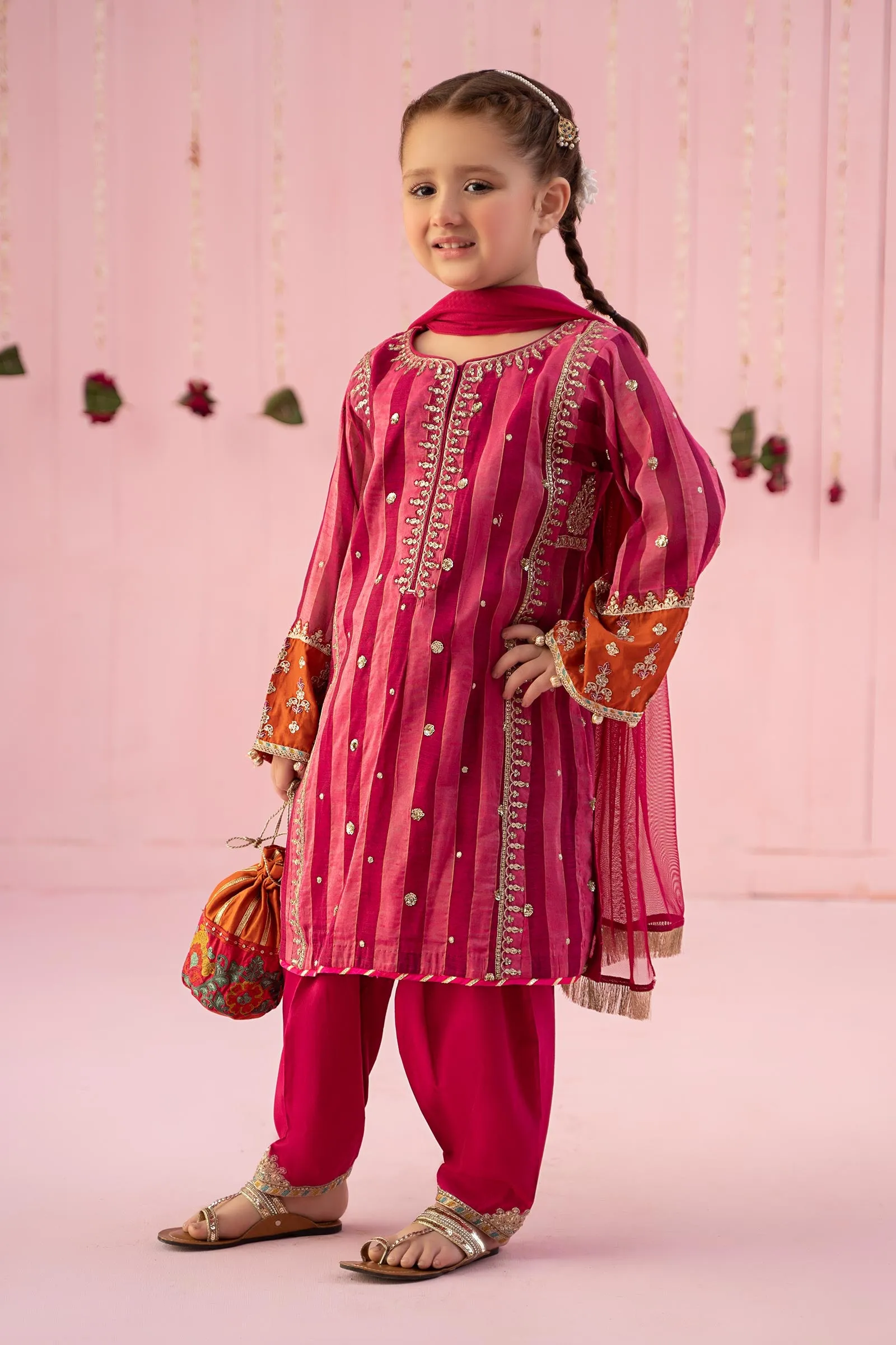 3 Piece Embroidered Yarn Dyed Suit | MKD-EF24-03