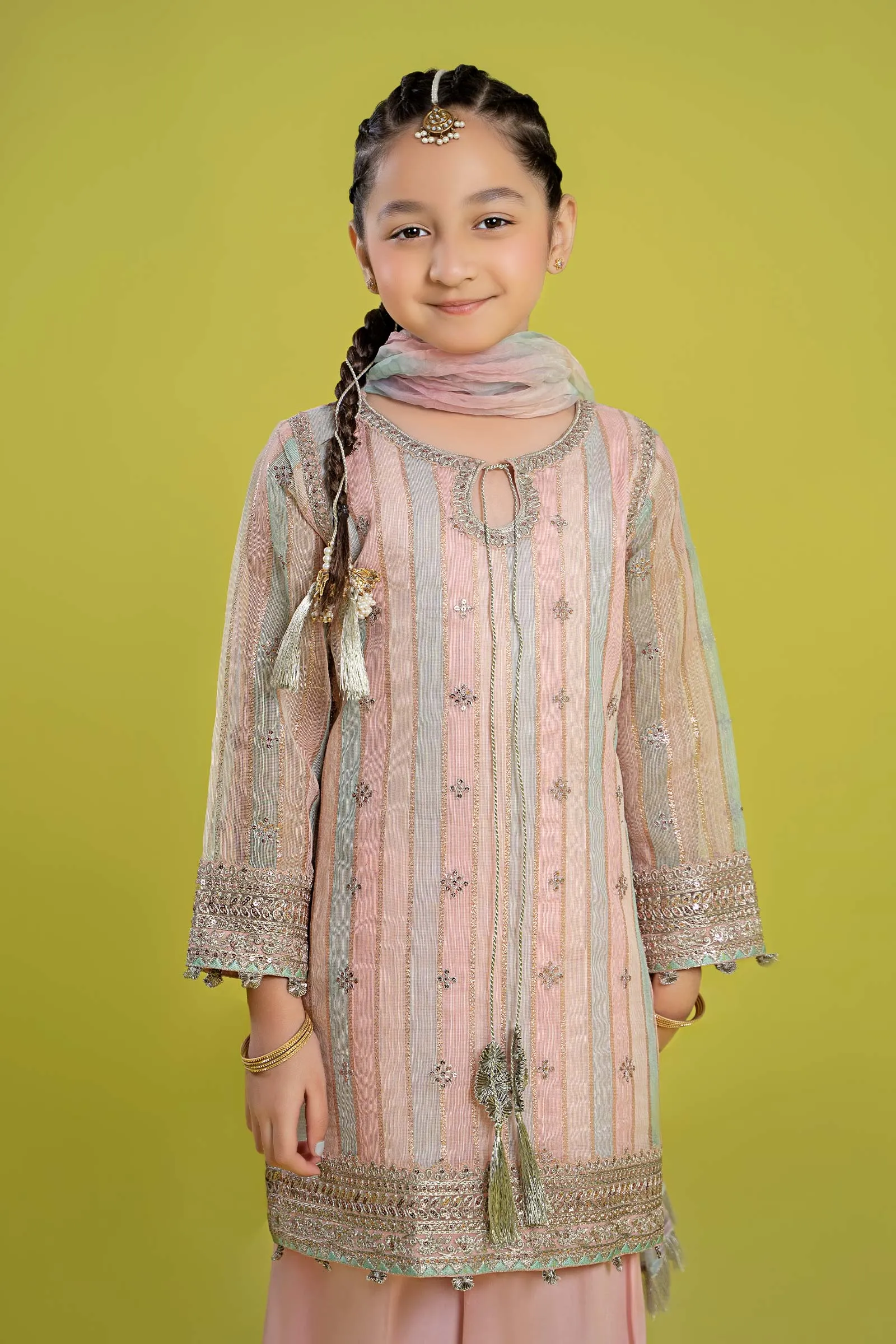 3 Piece Embroidered Yarn Dyed Suit | MKS-EF24-32