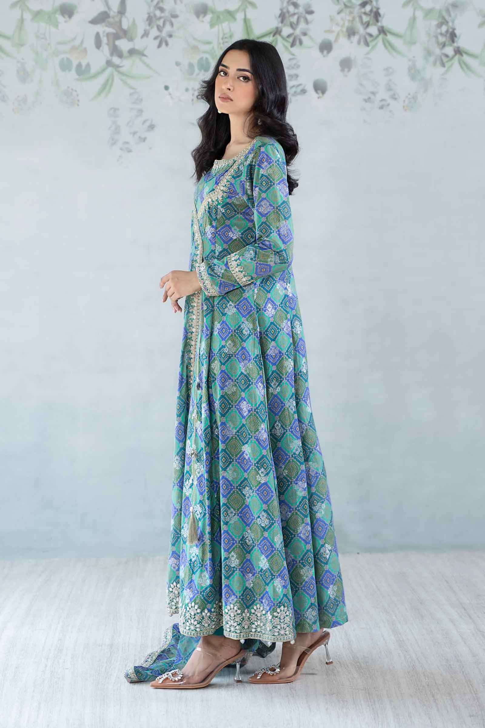 3 Piece Printed Jacquard Broshia Suit | DW-EA24-25