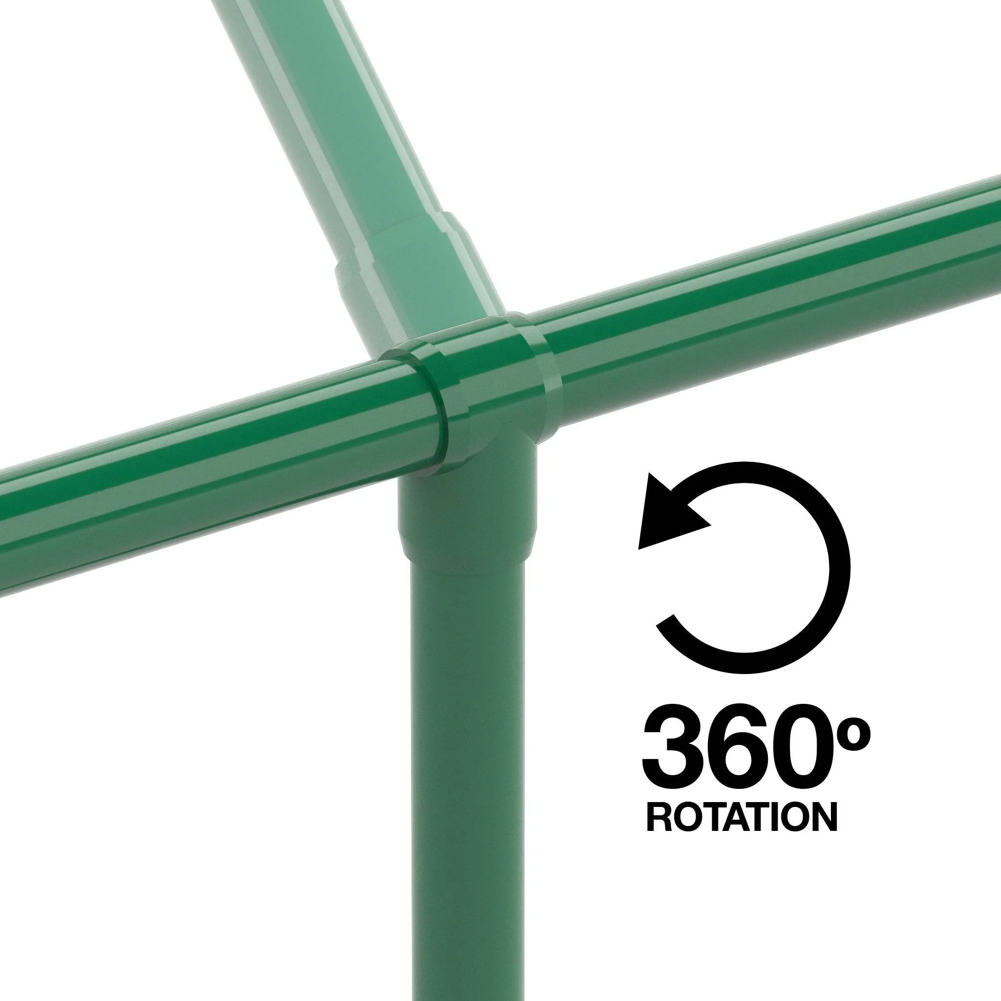 3/4 in. Slip Sling PVC Tee, Furniture Grade - Green