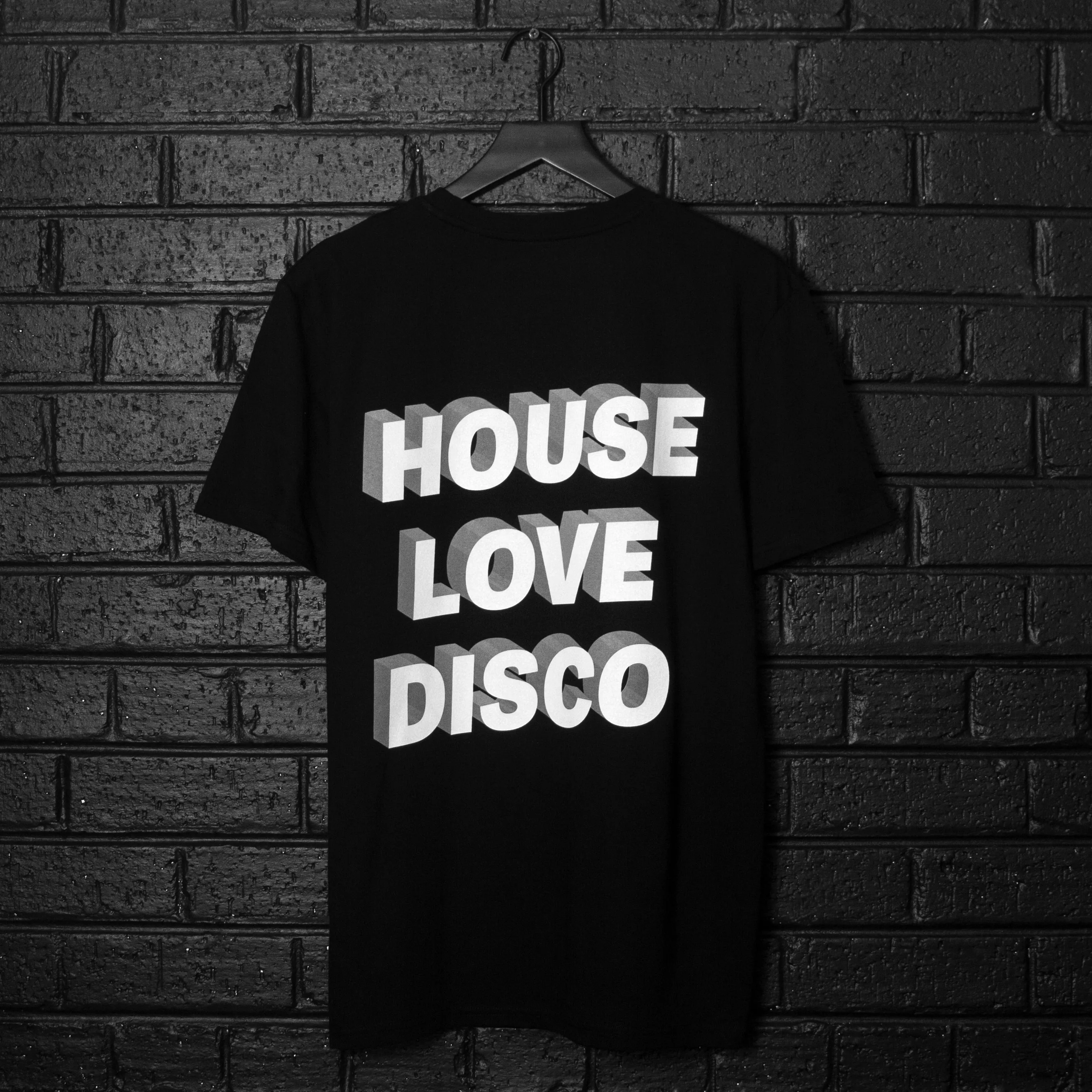 3D House Love Disco Back Print - Tshirt - Black