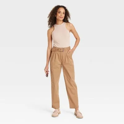 A New Day Women's Tapered Super High Rise Ankle Length Tapered Chino Pants