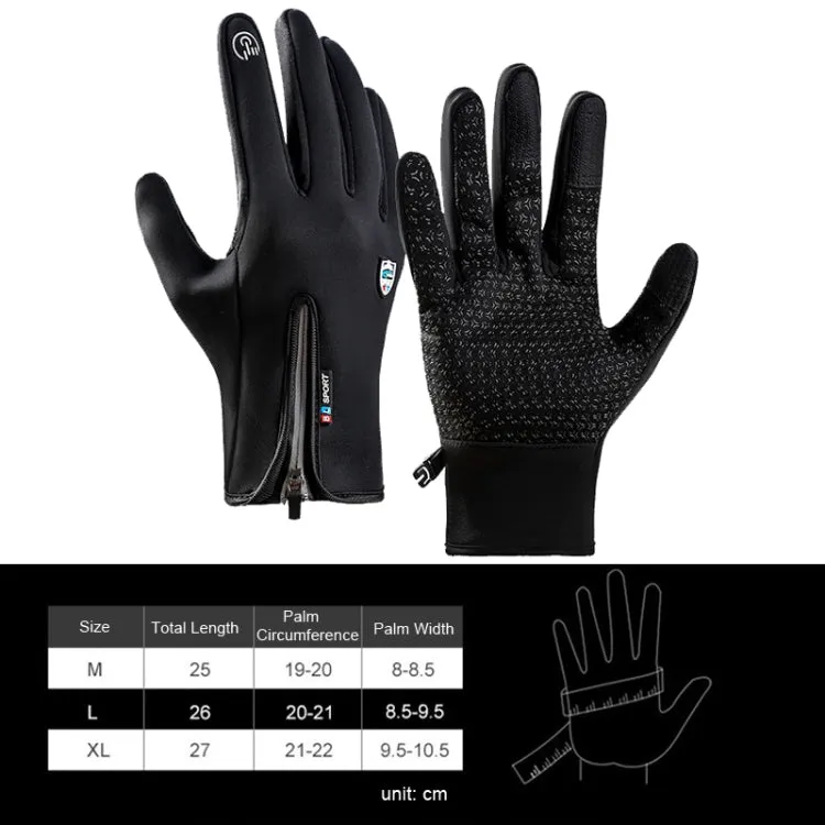 A045 Cycling Gloves Touch Screen Windproof Waterproof Sport Keep Warm Gloves, Size: L(Navy)