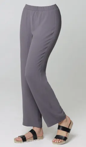 Abeer Stretch Waist Wide Leg Pants - Purple Gray - Final Sale