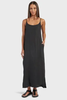 ACADEMY BRAND - Essential Linen Slip Dress - Black