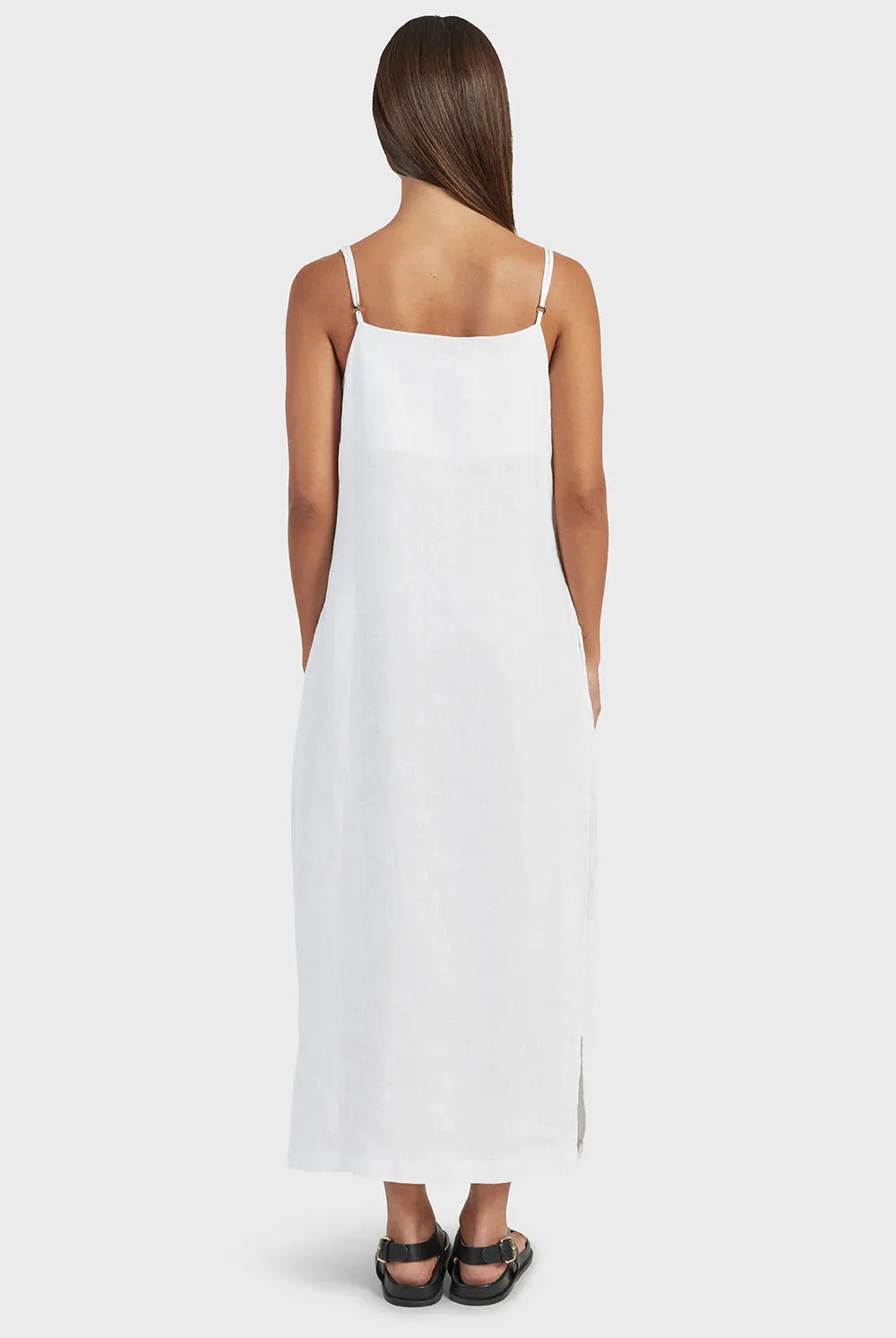 ACADEMY BRAND - Essential Linen Slip Dress - White