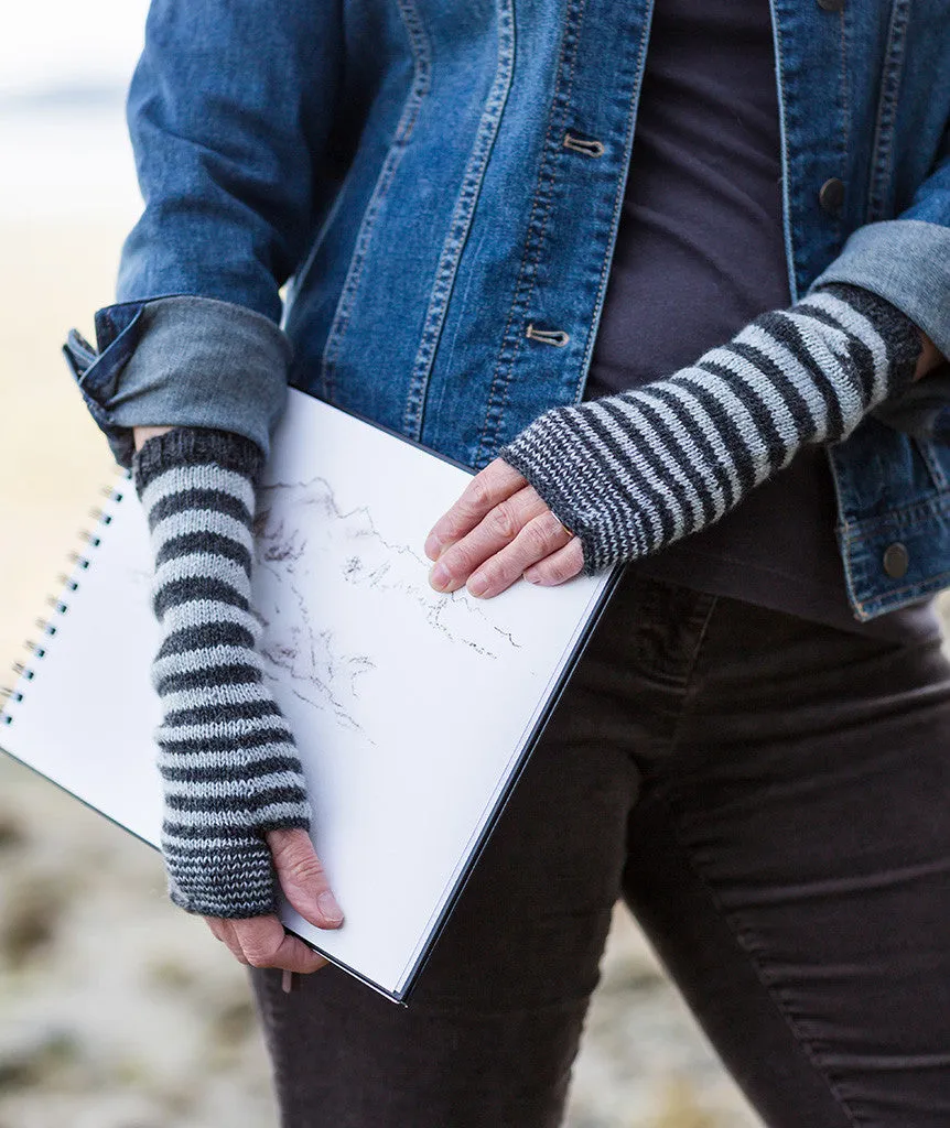 Accelerating Stripes Fingerless Gloves & Cowl Pattern