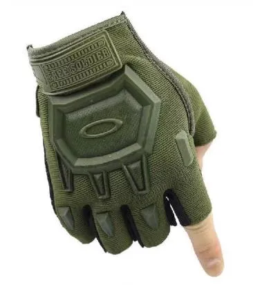 Airsoft Tactical Military Cycling Outdoor Combat Gloves Fingerless Size Free 3 Colours ATG005