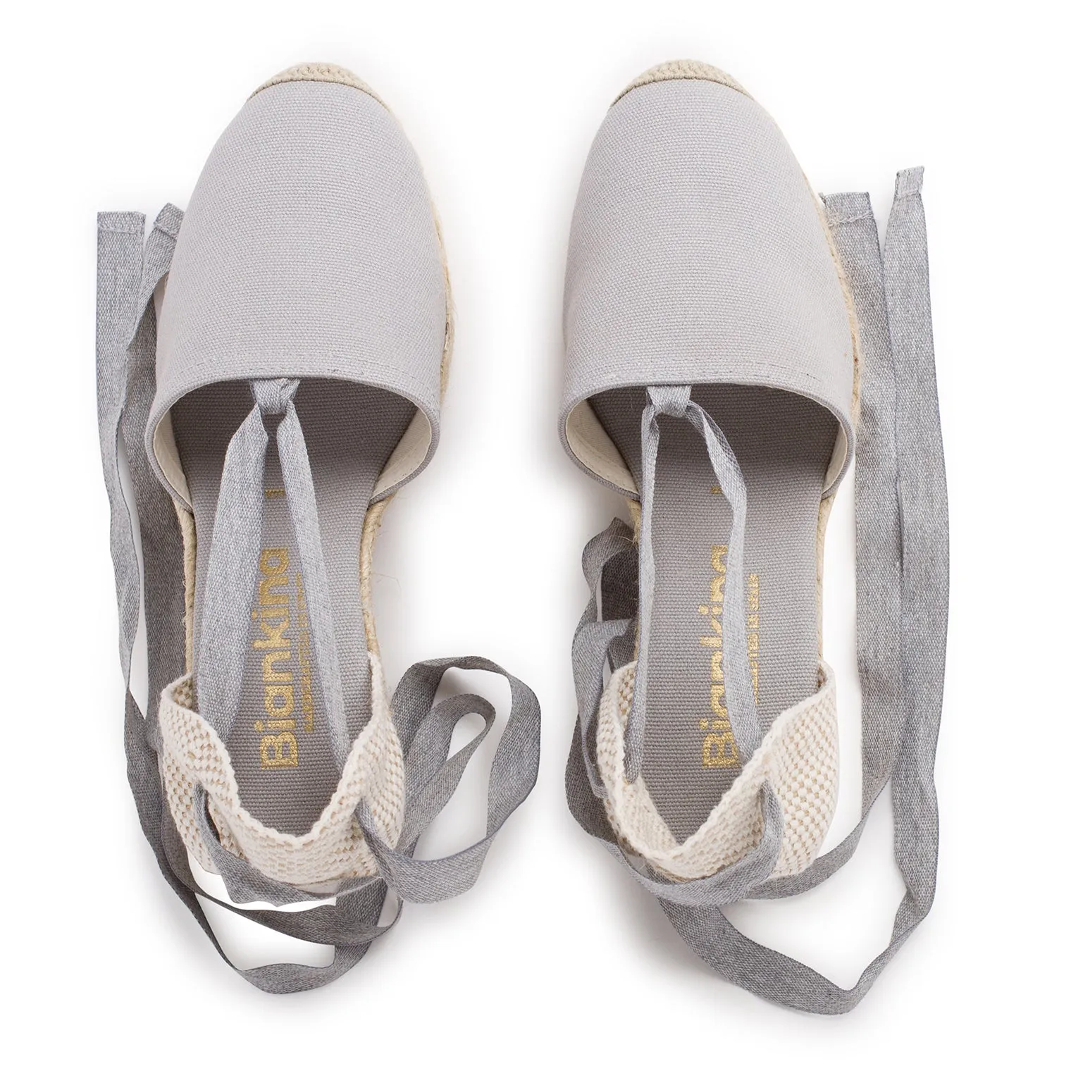 Almanera Sustainable, Eco Friendly, Vegan Canvas Espadrille Wedges - Grey