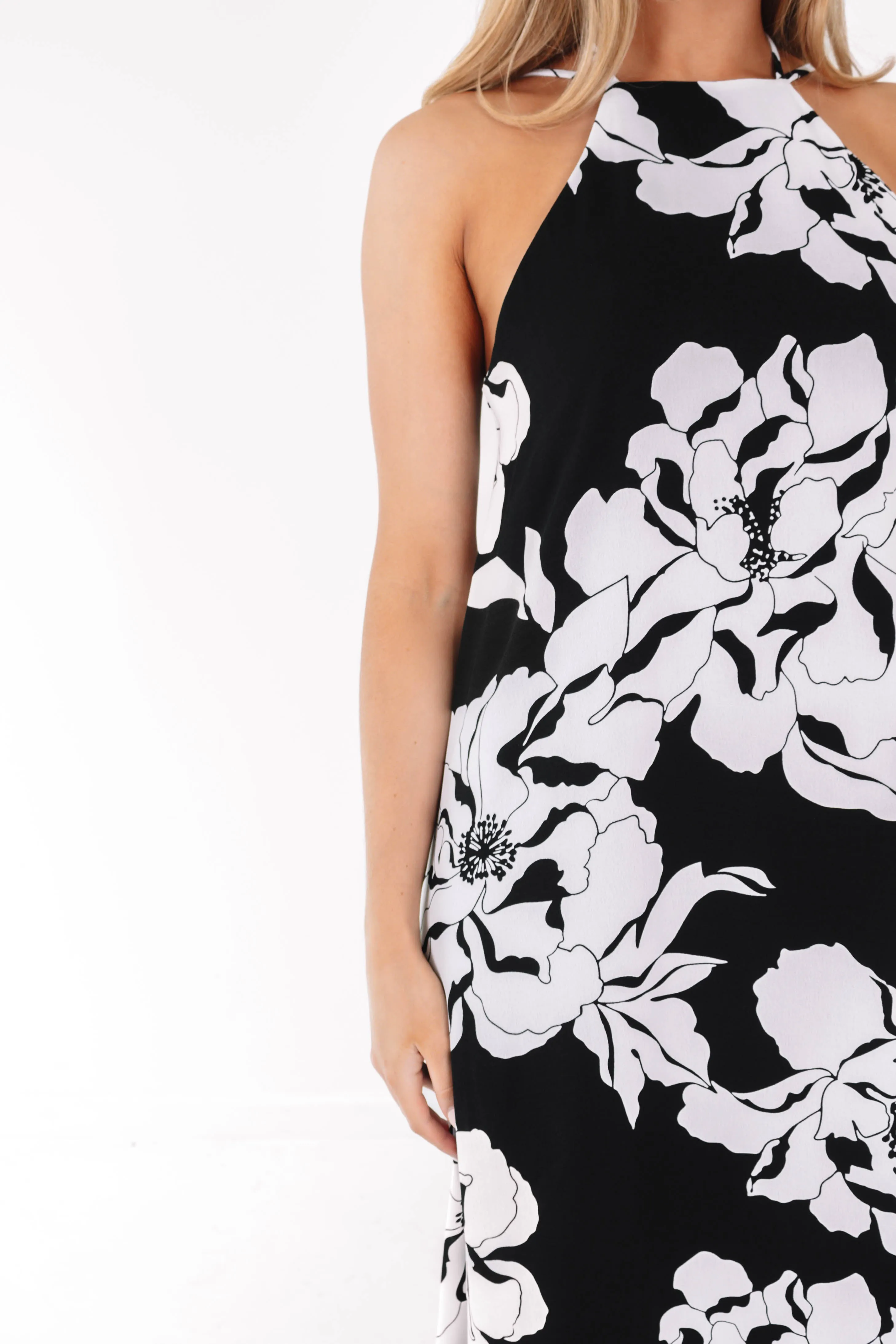 Always Blooming Maxi Dress - Black/White