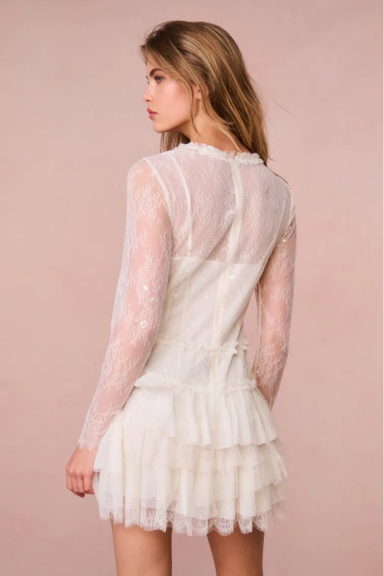 Amberleigh Lace Mini Dress - IVORY