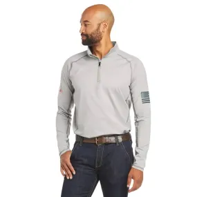 ARIAT - 1/4 Zip Long Sleeve Work shirt, Silver Fox