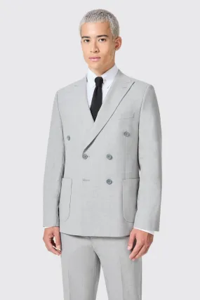 Atkinson Slim Fit Grey Double Breasted Jacket