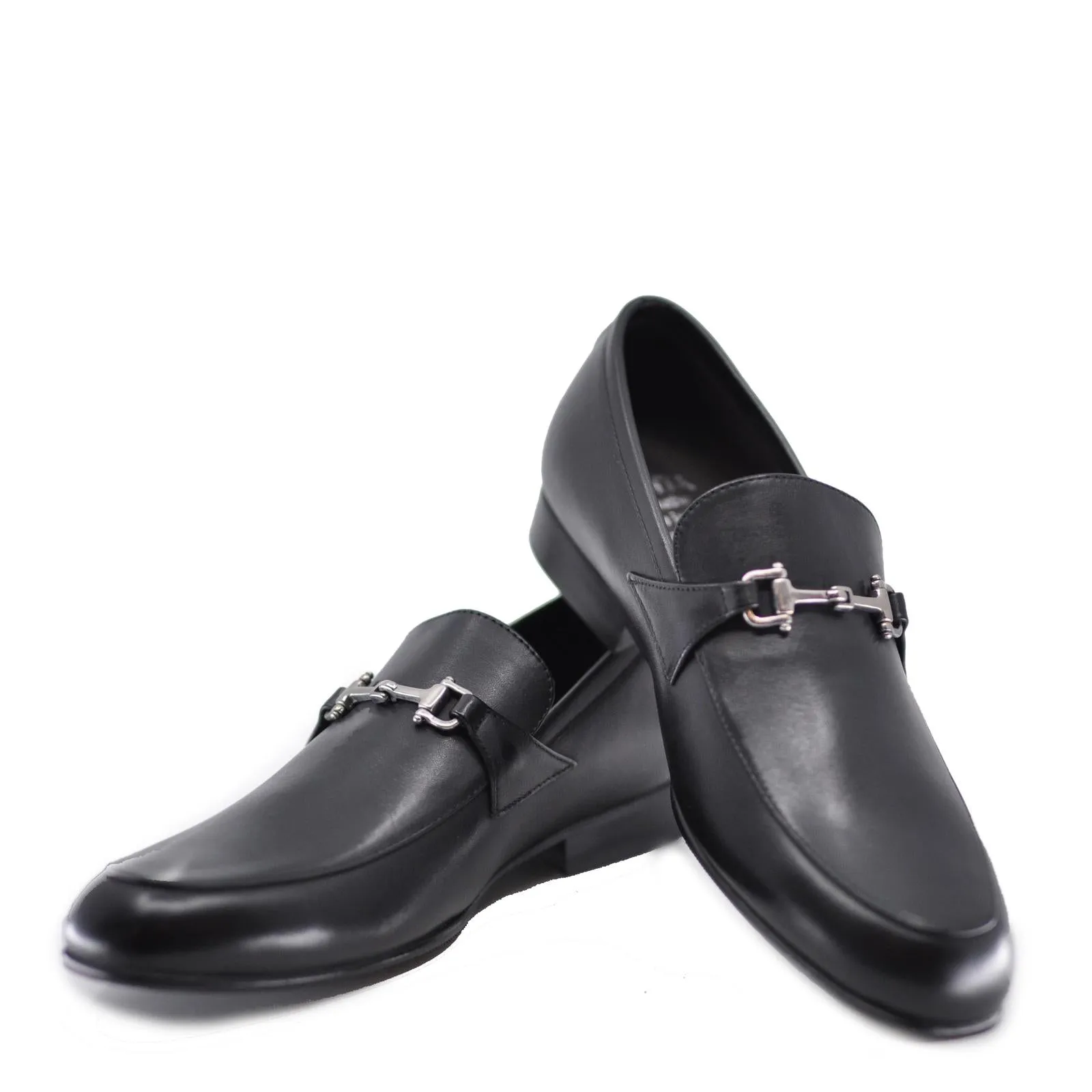 Atlanta Mocassin Black Slip-On Buckle Dress Shoe