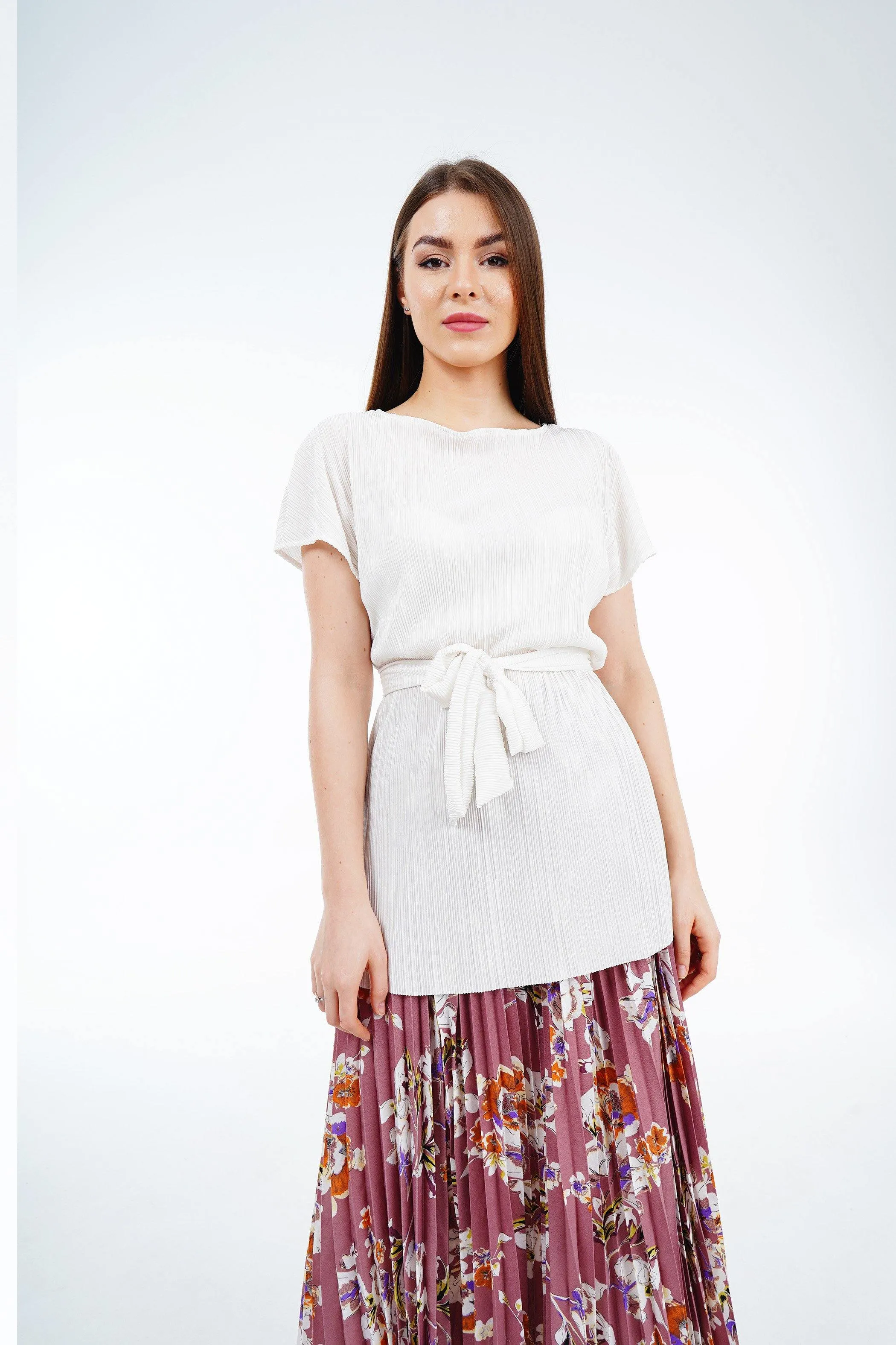 Aveline Long Pleated Tunic Top