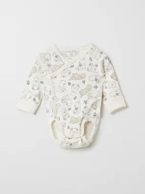 Bear Print Wraparound Babygrow