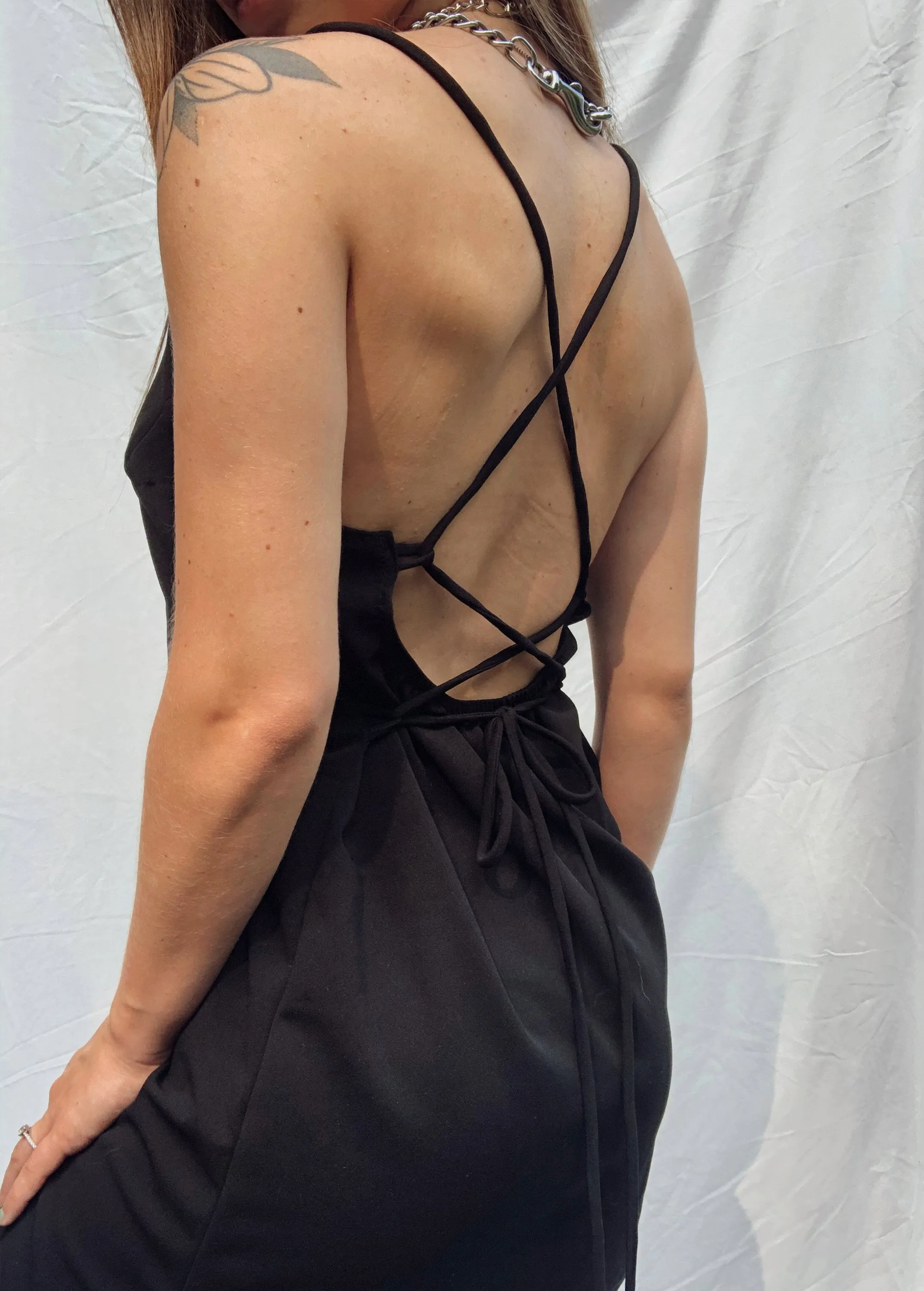 Black slip dress