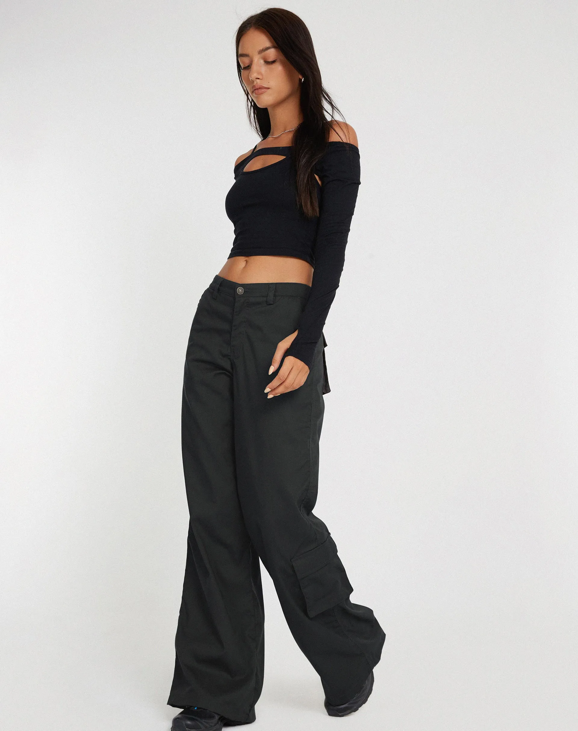 Blair Cargo Trousers in Dark Grey