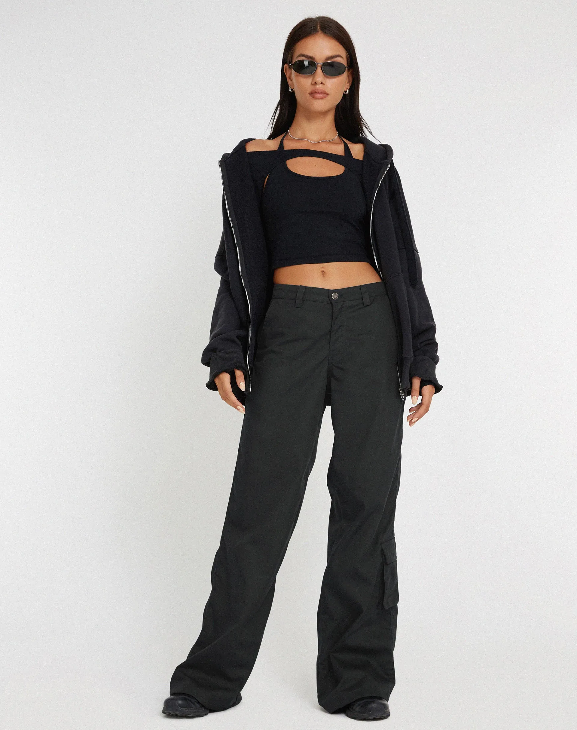 Blair Cargo Trousers in Dark Grey