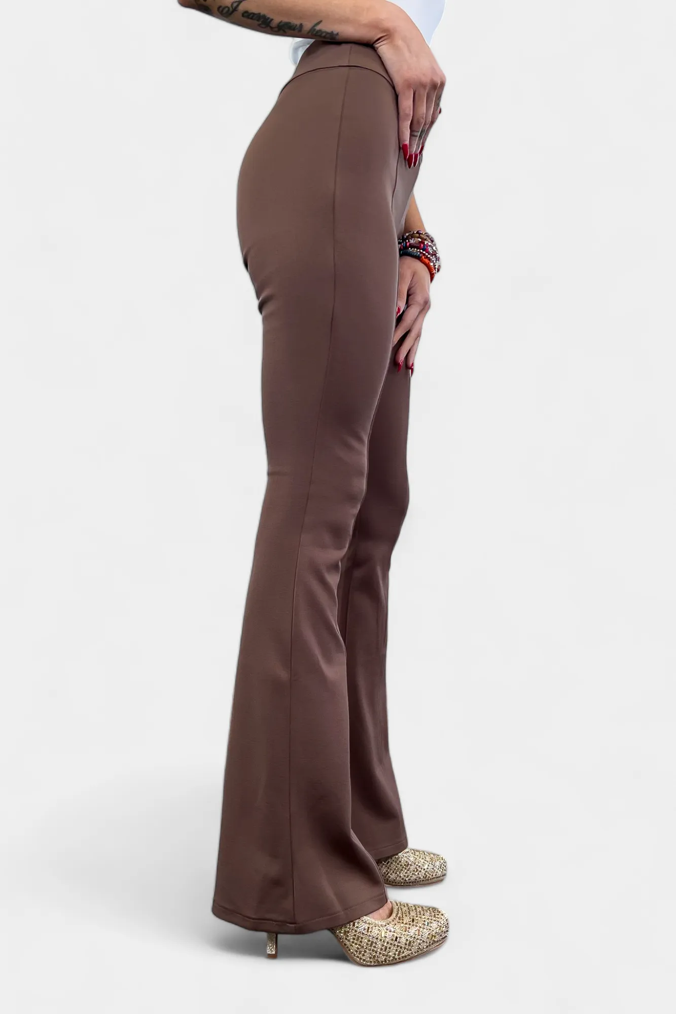 Brown High Waisted Flare Pants [NO RETURNS]