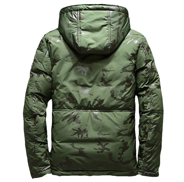 Camouflage Men's Winter Jacket Coat Hooded Casual Slim Down Parka Autumn Camo Windproof Warm Mens Overcoat