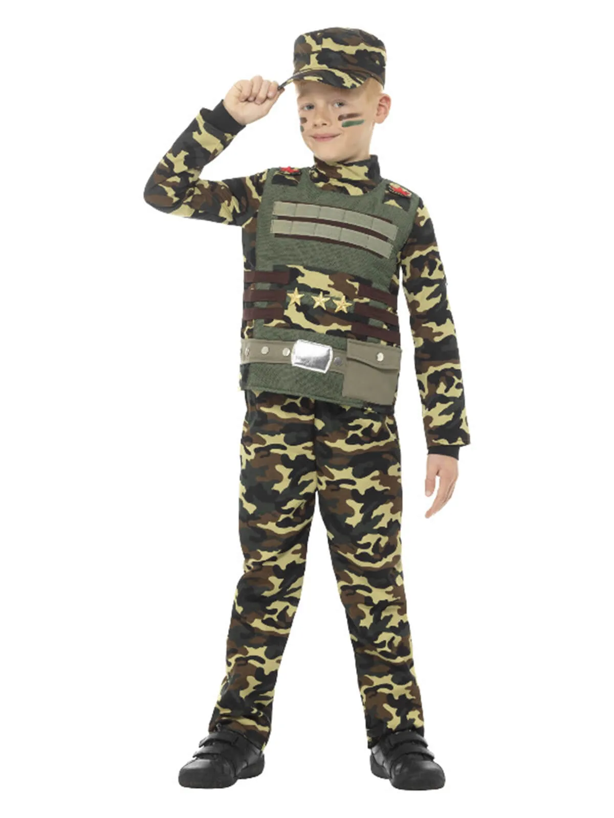 Camouflage Military Boy Costume, Green