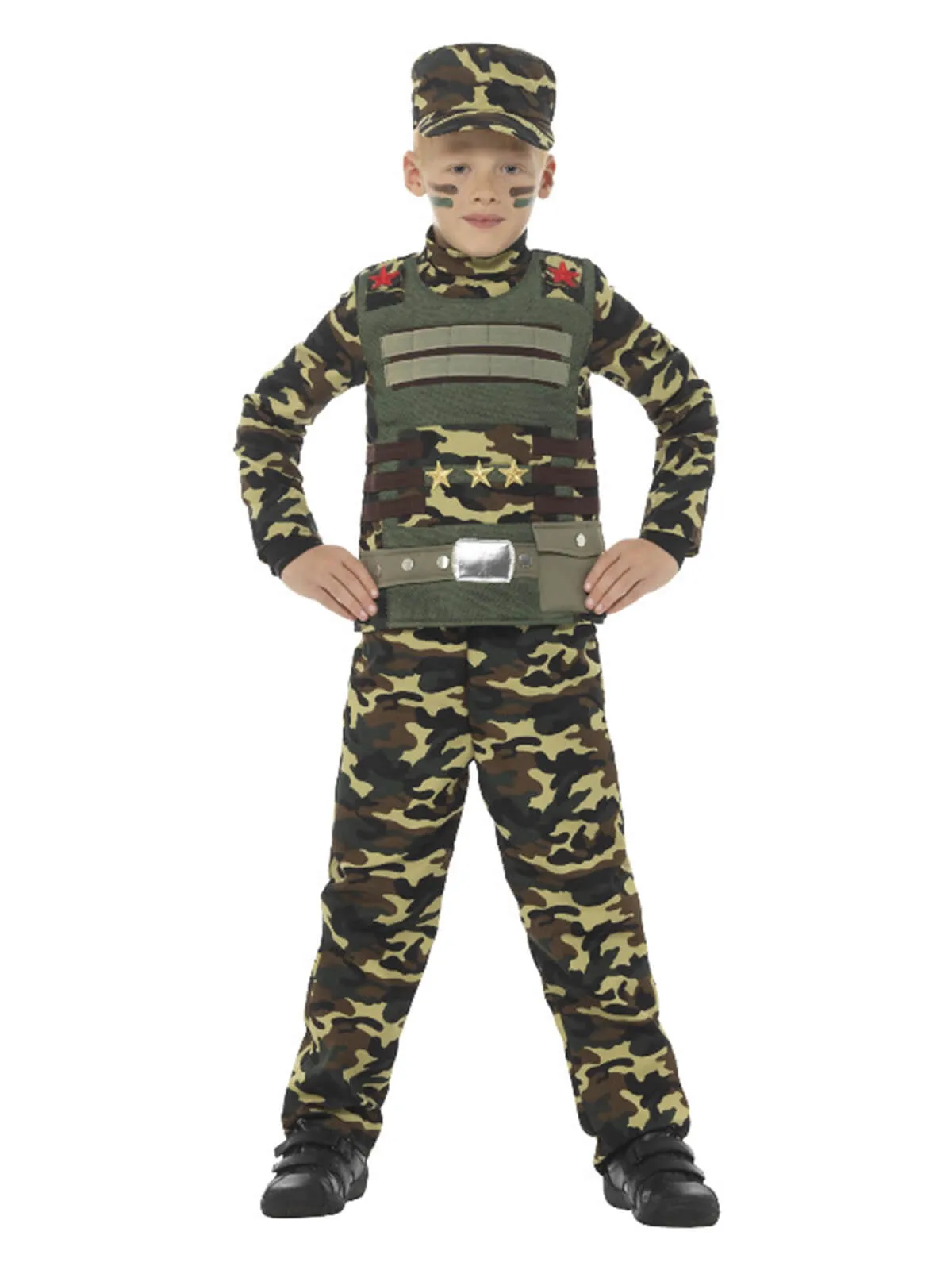 Camouflage Military Boy Costume, Green