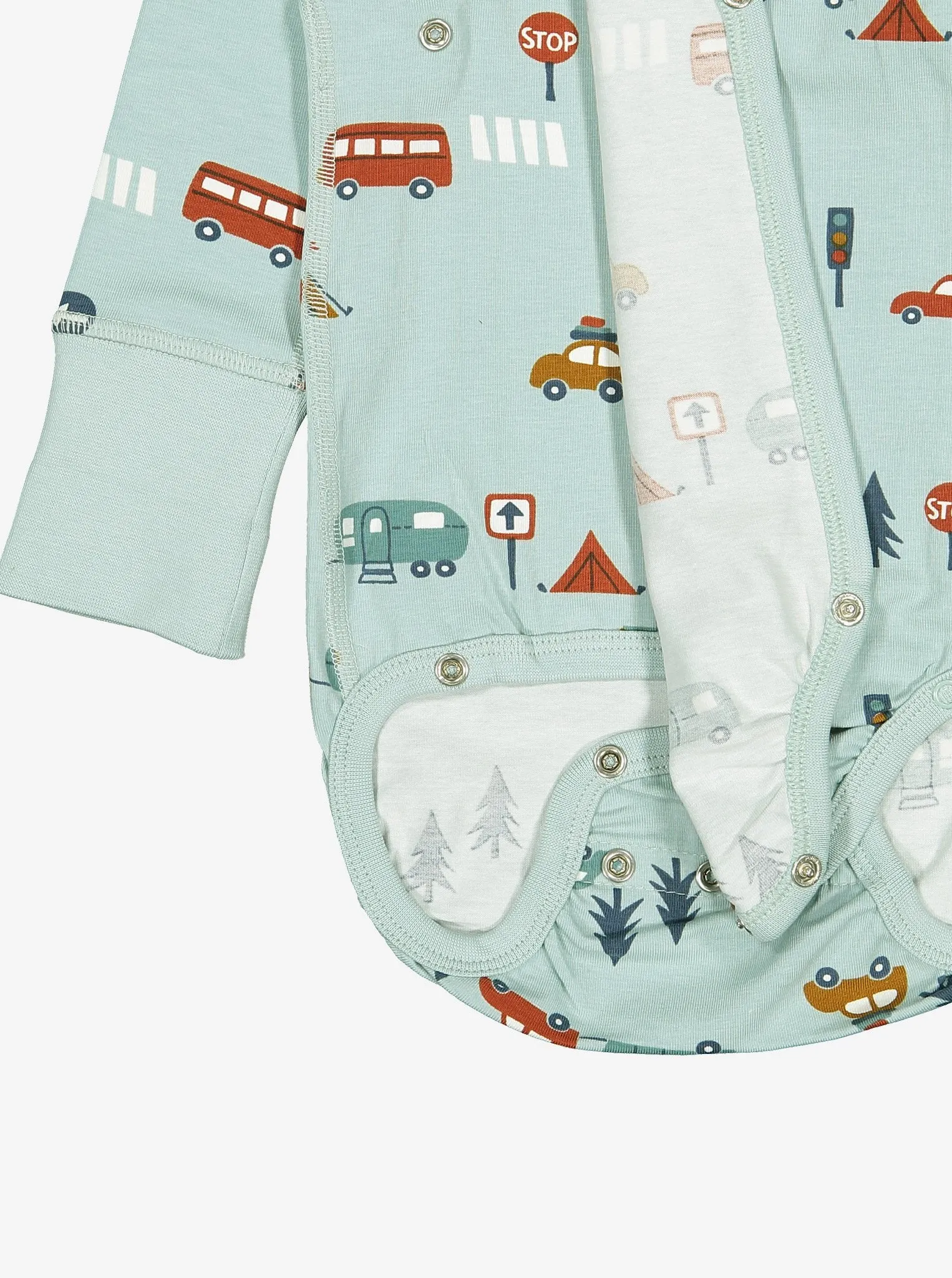 Camping Print Wraparound Babygrow