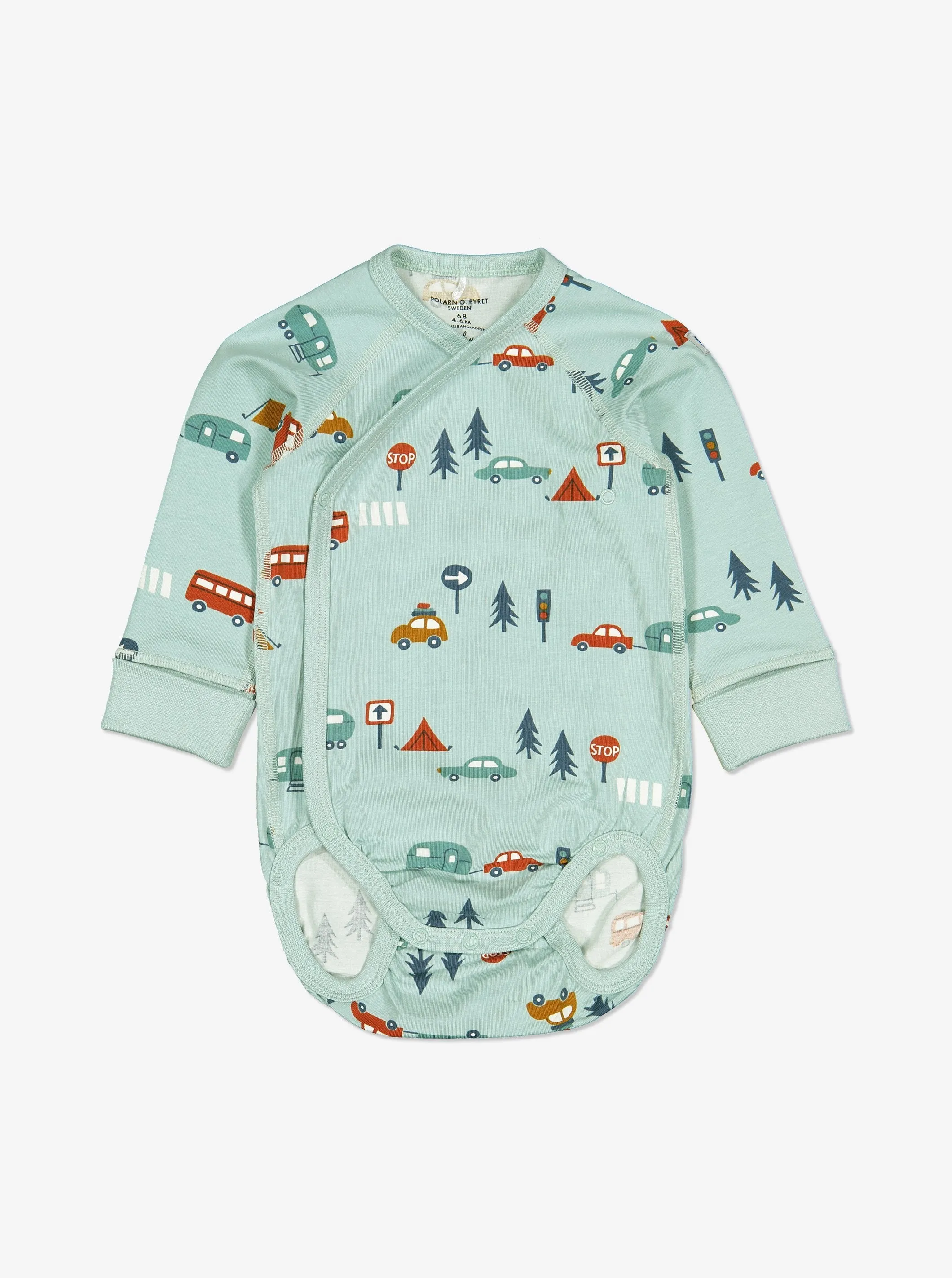 Camping Print Wraparound Babygrow