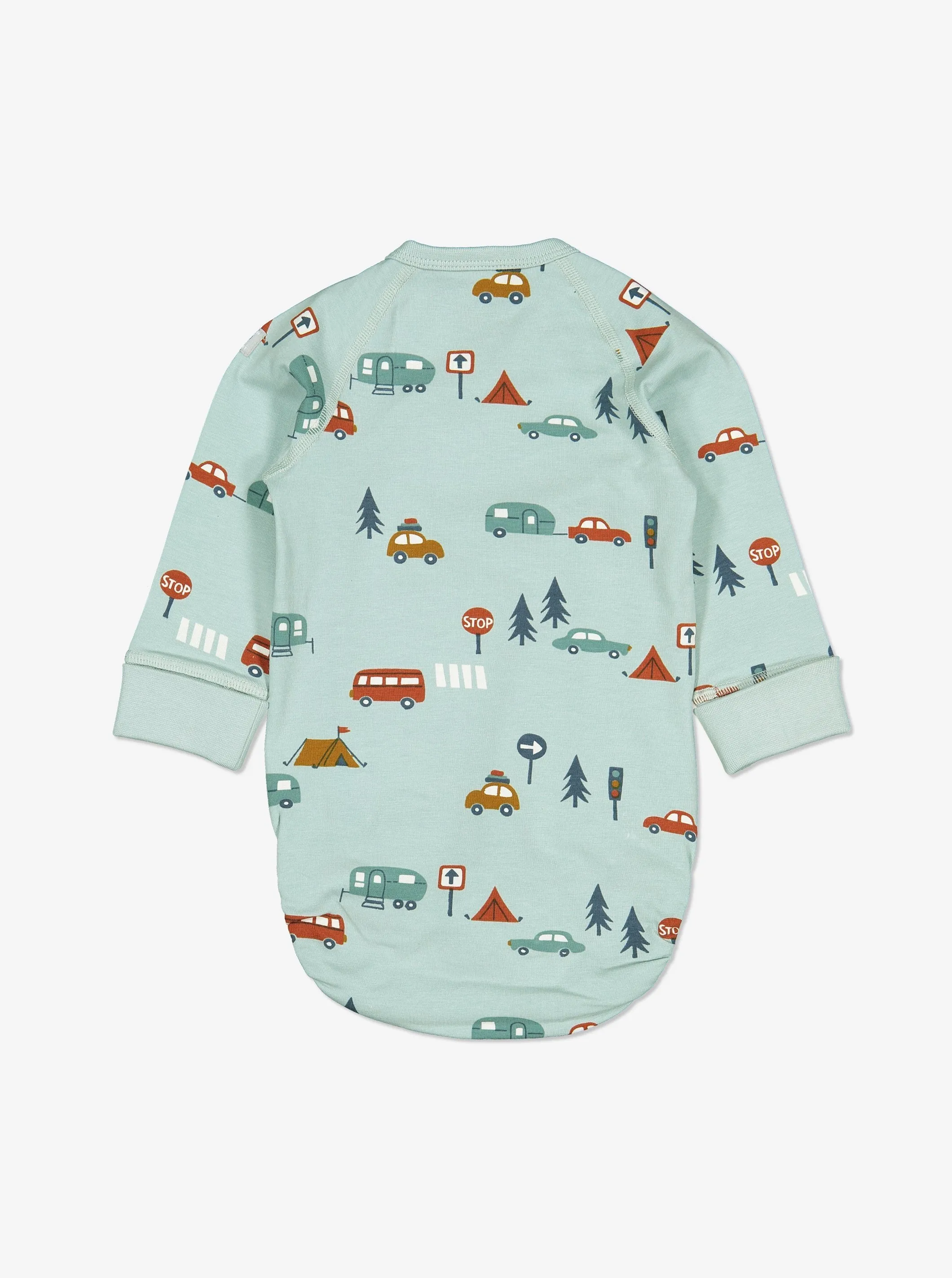 Camping Print Wraparound Babygrow