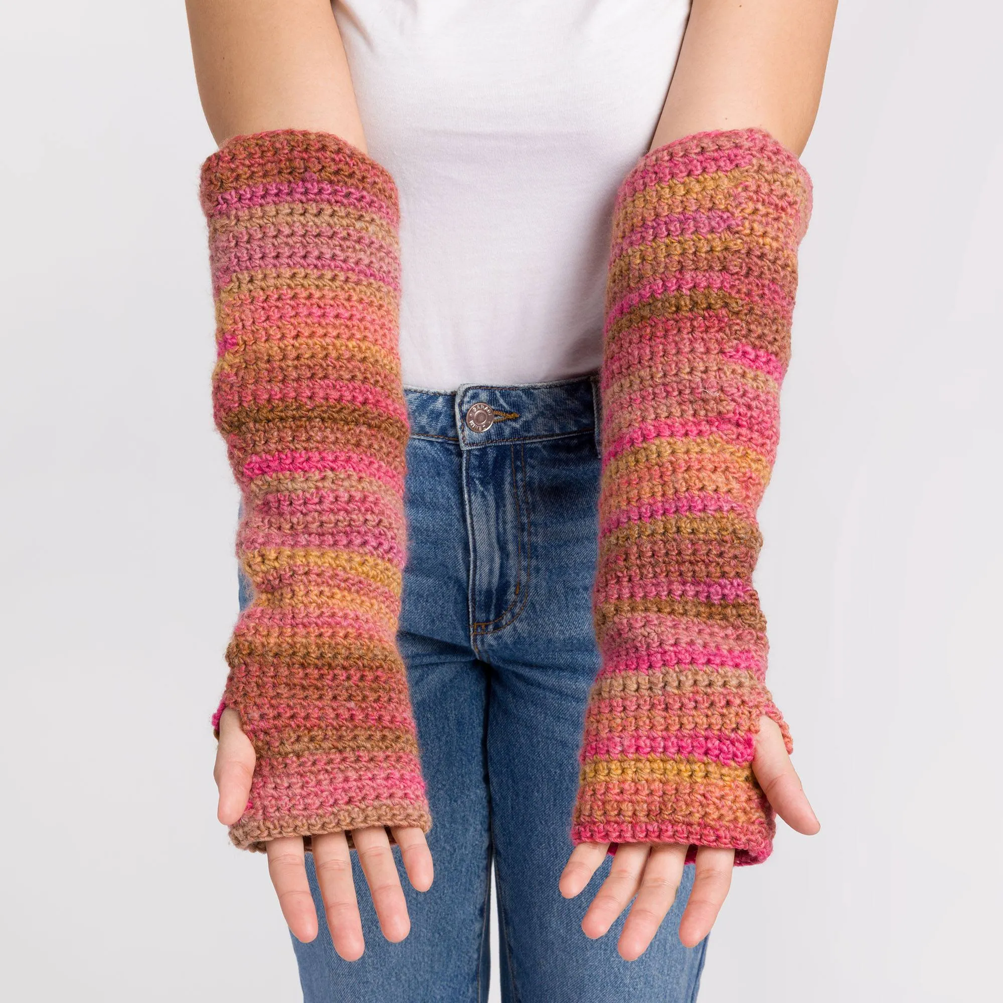 Caron Crochet Elbow Length Wrist Warmers