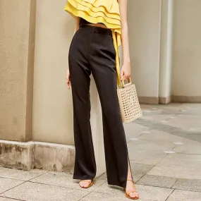 Casual Loose Side Split Women Pants High Waist Elegant Flare Long Pant For Female Fashion Clothes Summer Tide