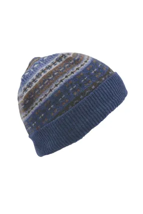 Clyde Fair isle beanie hat - Blue