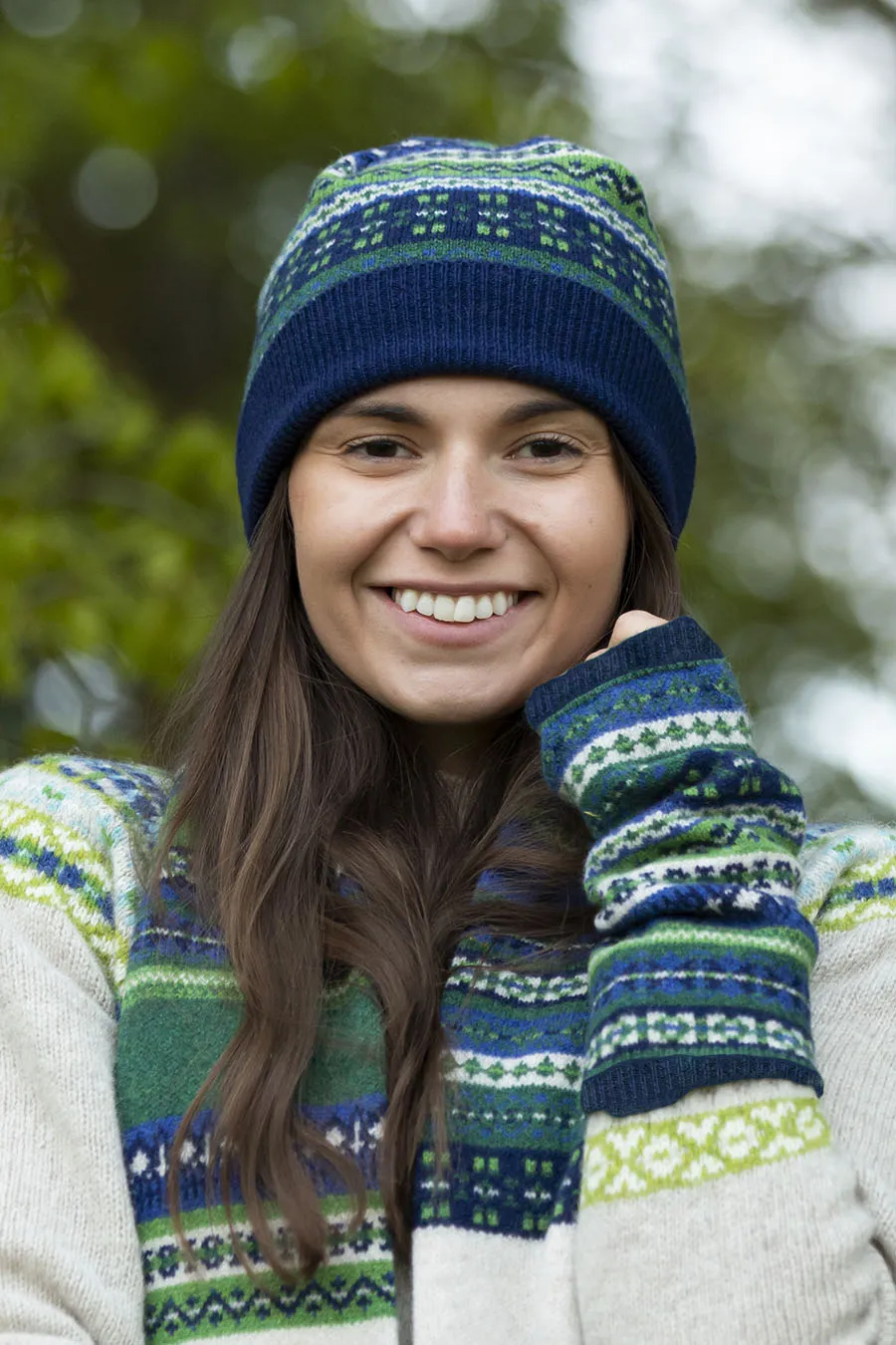 Clyde Fair isle beanie hat - Purple