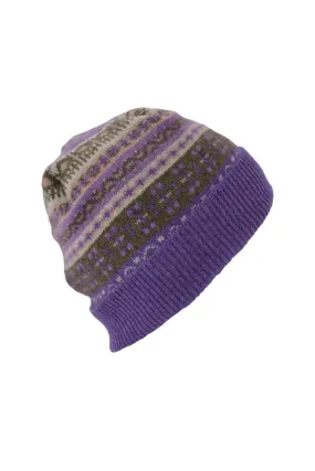 Clyde Fair isle beanie hat - Purple