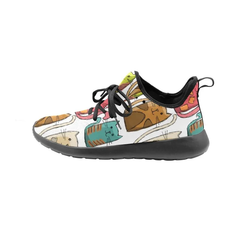 Colorful Cats Women's Slip-On Sneakers