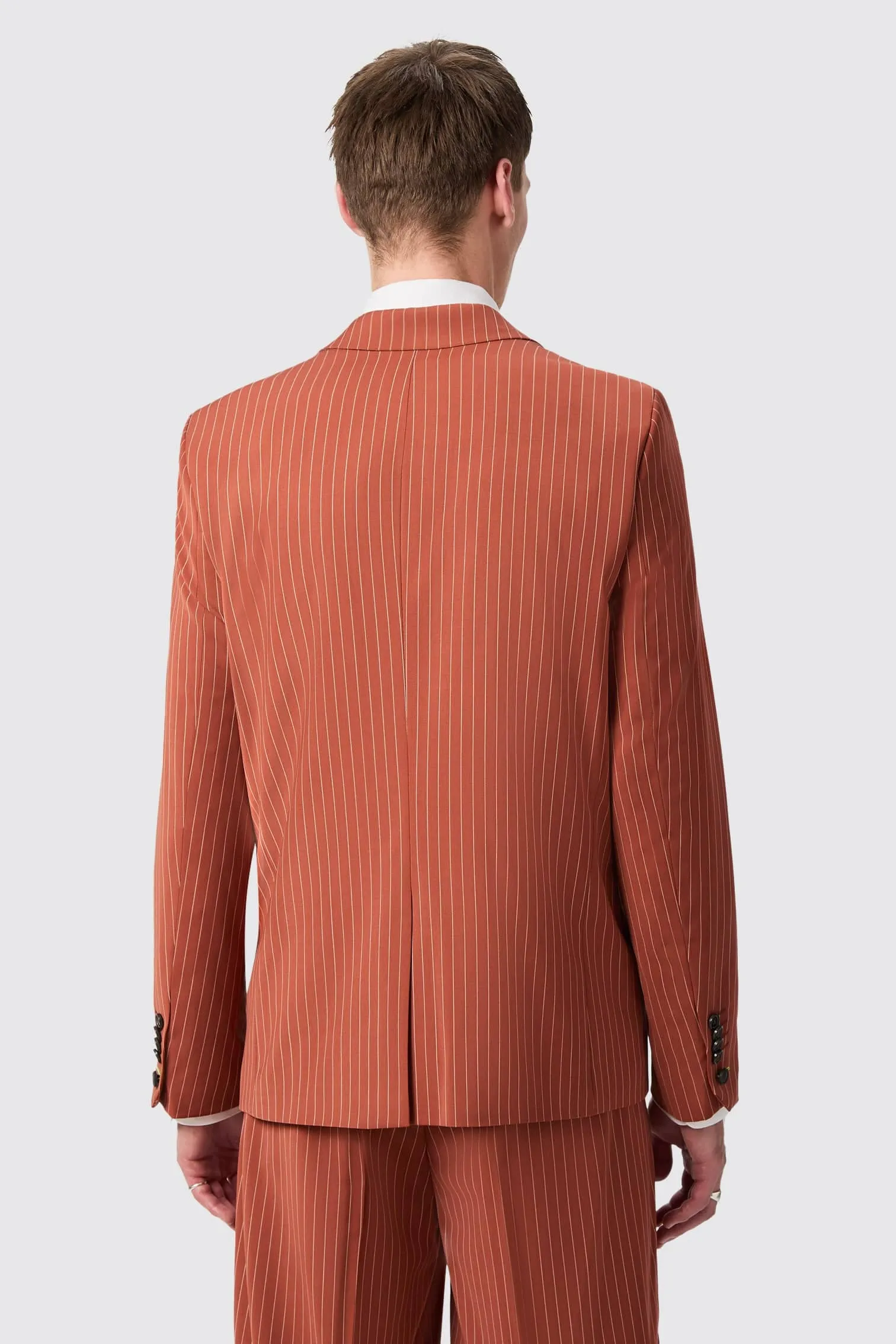 Cortese Oversized Burnt Orange Pinstripe Jacket