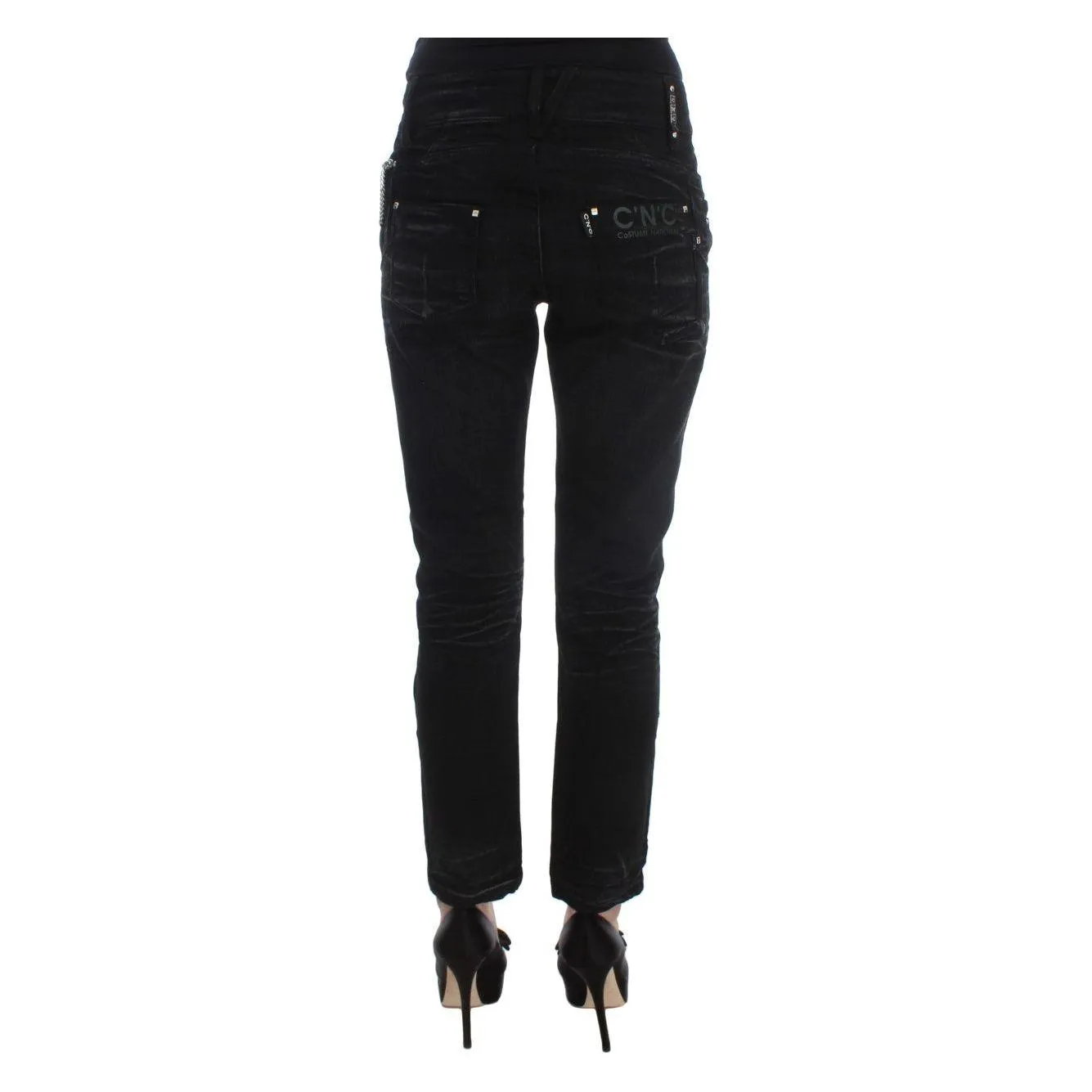 Costume National Elegant Black Slouchy Fit Jeans for Trendsetters