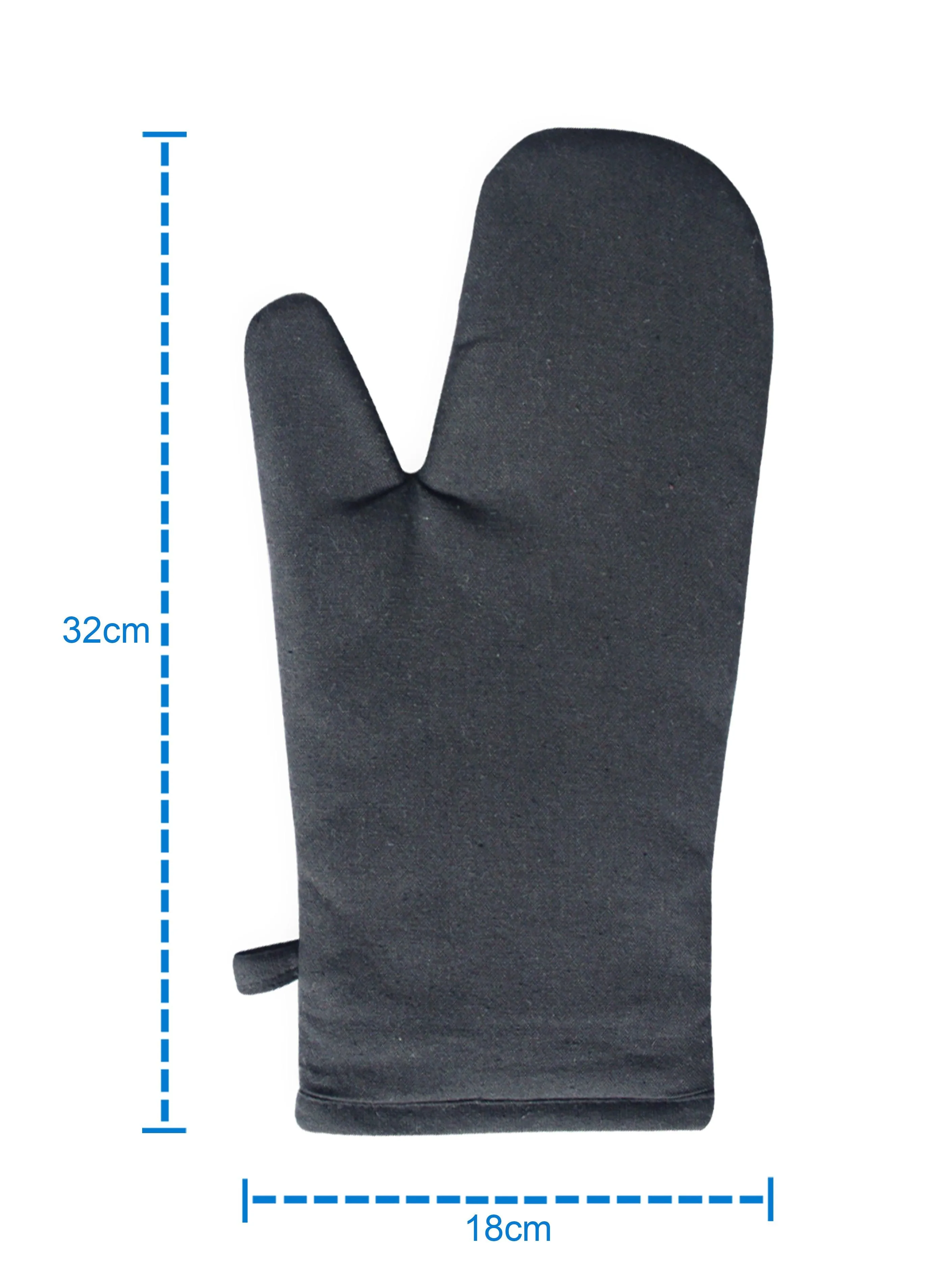 Cotton Solid Grey Oven Gloves Pack Of 2